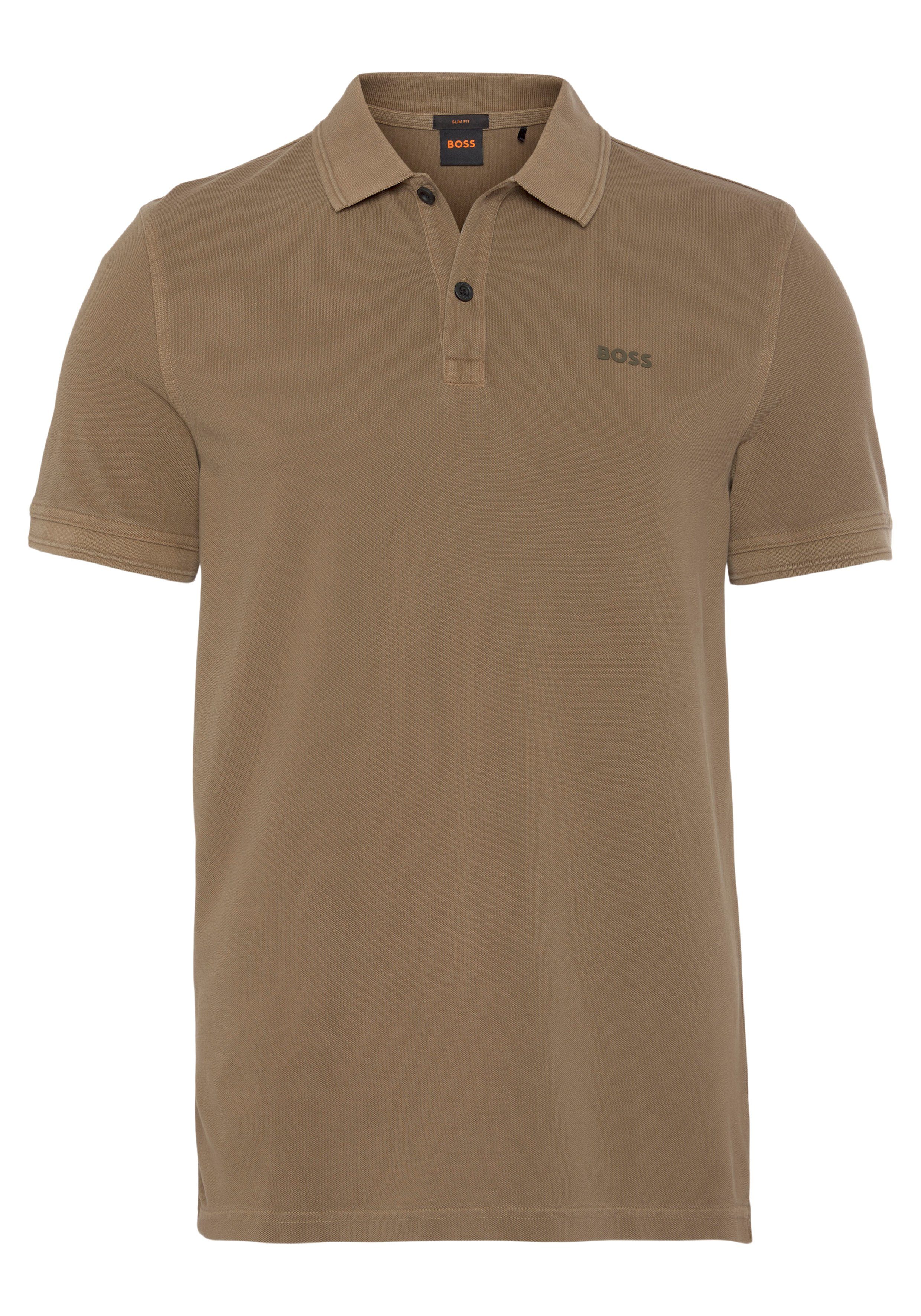 BOSS ORANGE Poloshirt Prime 10203439 01 mit dezentem Logoschriftzug auf der Brust Beige | 