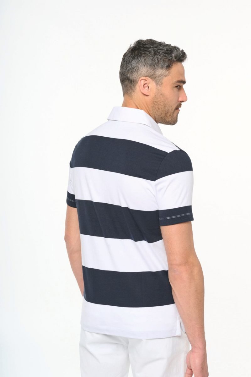 Kariban Poloshirt Gestreiftes Polohemd mit kurzen Ärmeln, Unisex