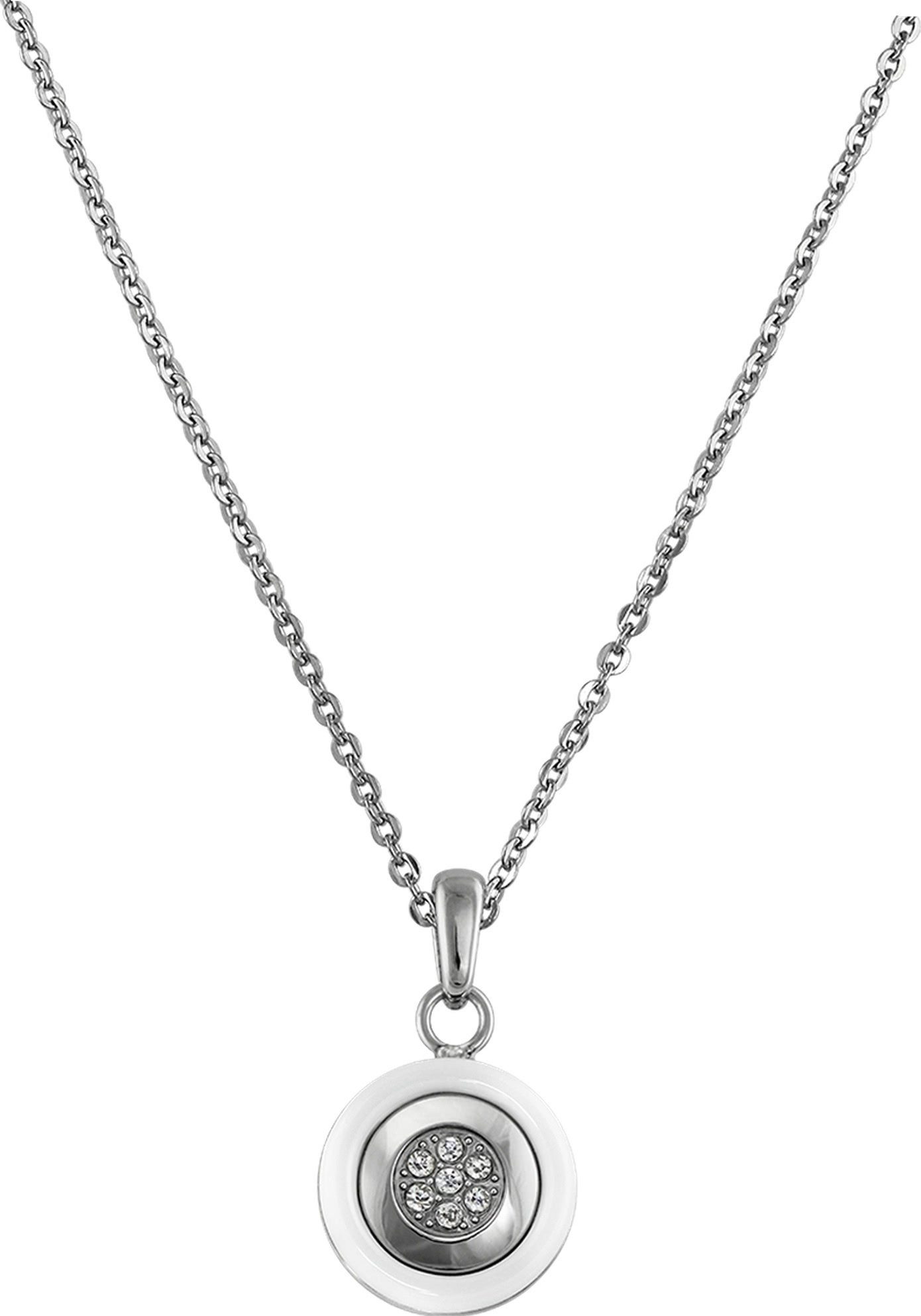 Amello Edelstahlkette Amello Rund Halskette silber weiß (Halsketten, Halskette), Damen Halsketten (Rund) aus Edelstahl (Stainless Steel)