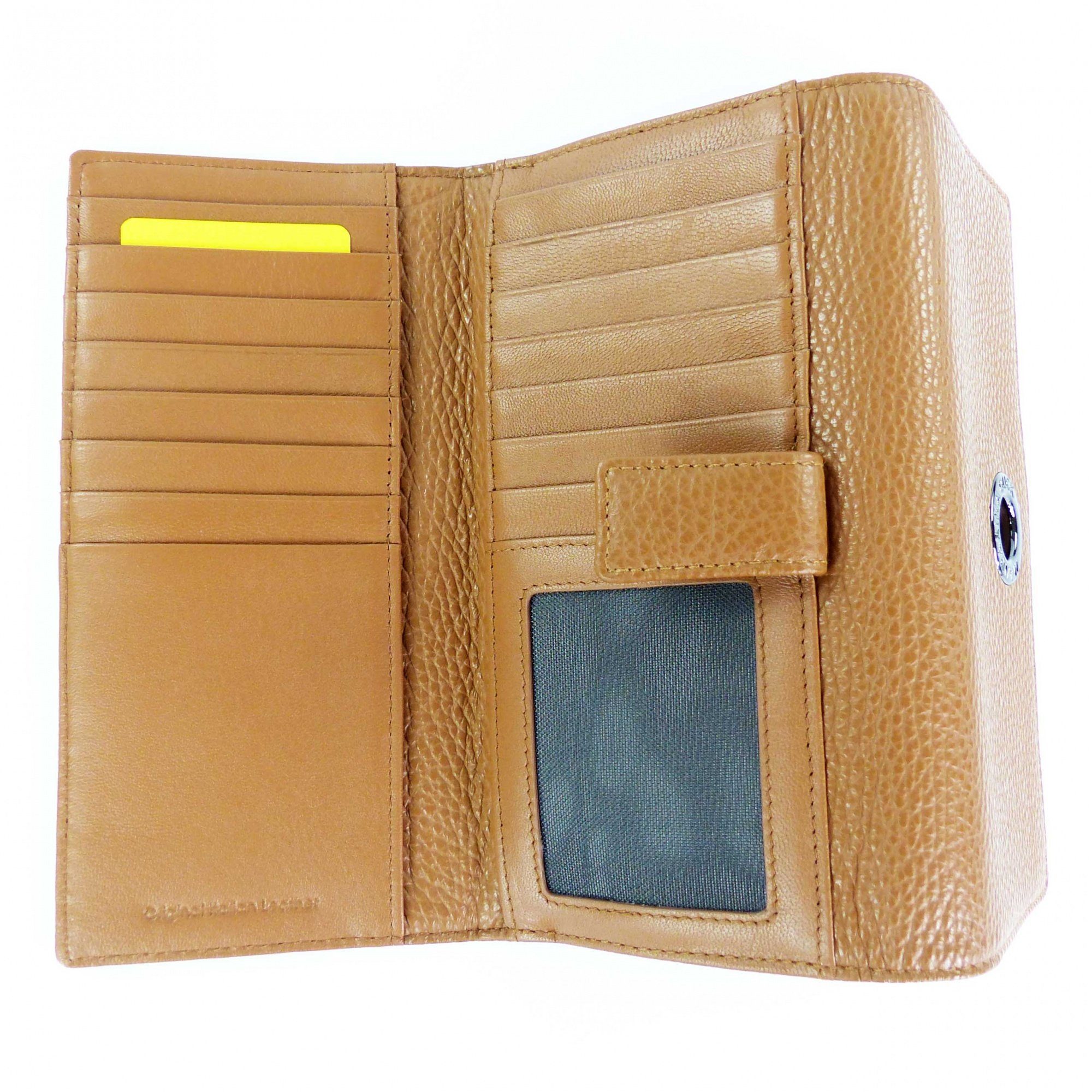 Tan Leather Geldbörse Mandarina Mellow Duck with Wallet Continental FZP630 Indian Flap