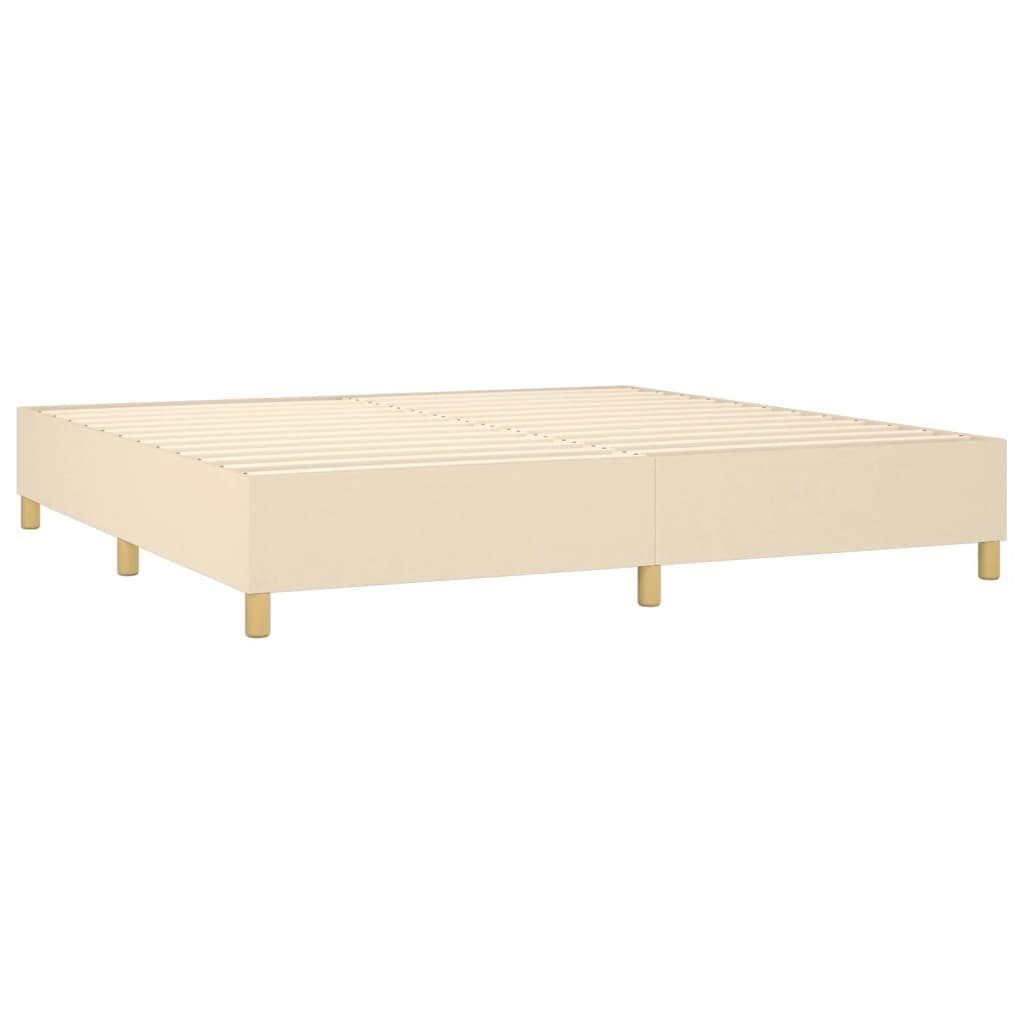 vidaXL Bett Boxspringbett mit Matratze Creme 200x200 cm Stoff