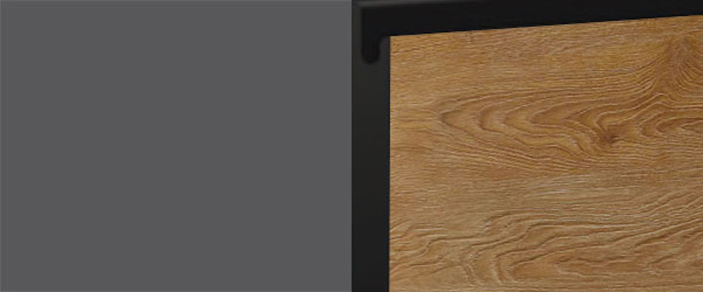 Feldmann-Wohnen Backofenumbauschrank Treviso (1-St) 60x56,5x207cm grifflos lava - Pembroke-schwarz (TR-D14/RU/3A)