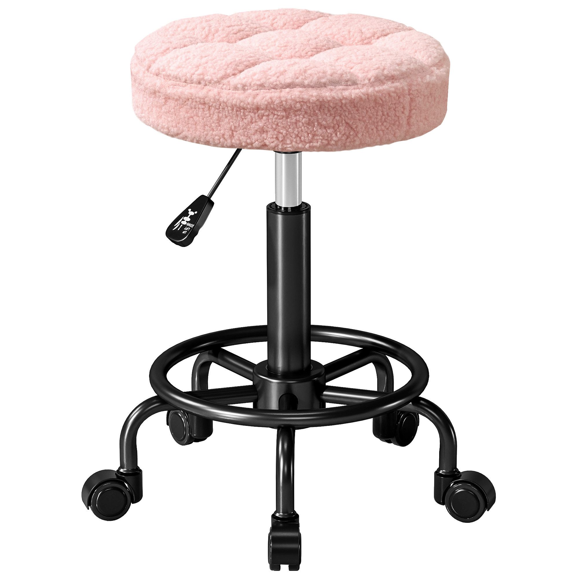 FELIXLEO Bürostuhl Rollhocker höhenverstellbar Drehhocker 55-66 cm Arbeitshocker 360° (1 St)