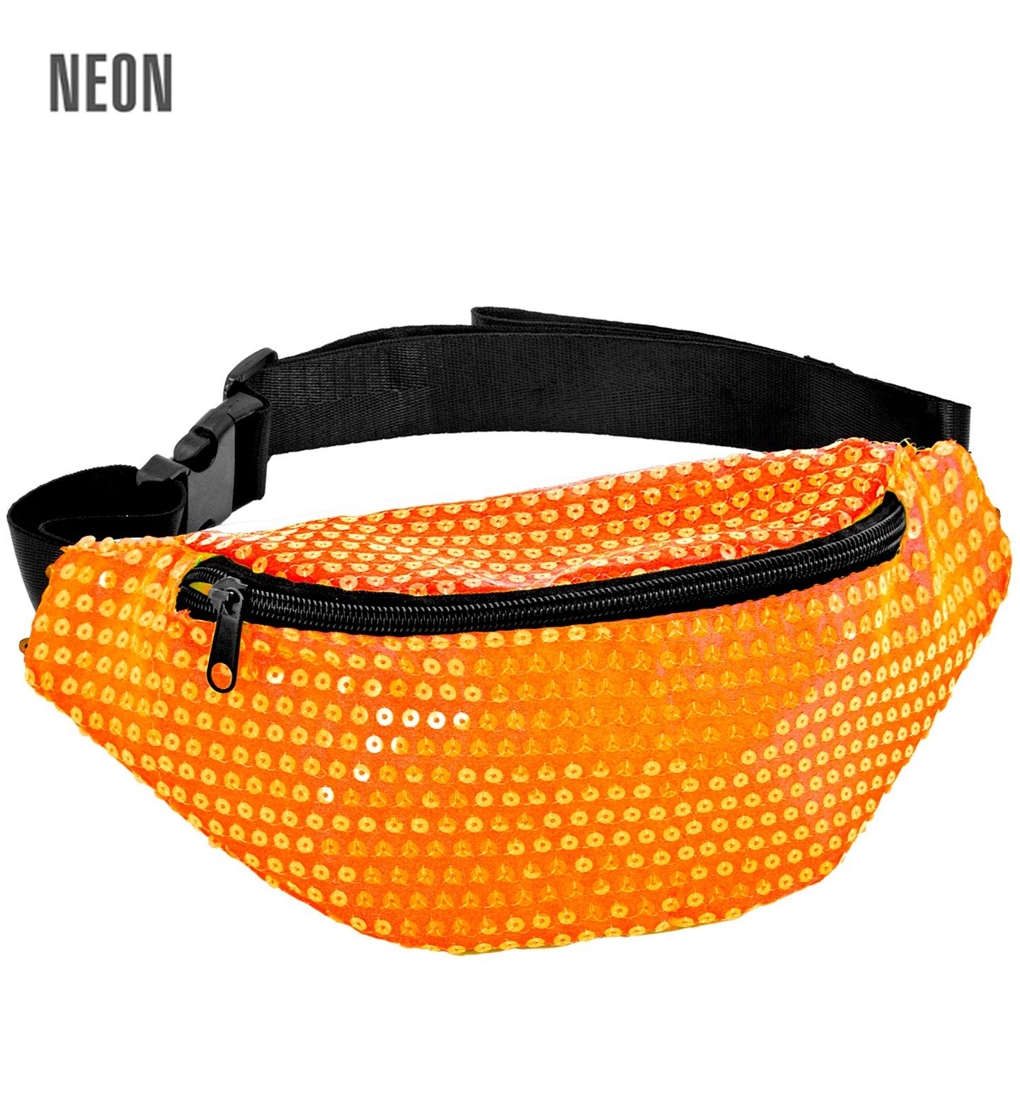 Widmann S.r.l. Kostüm Neon Bauchtasche mit Pailletten, Orange
