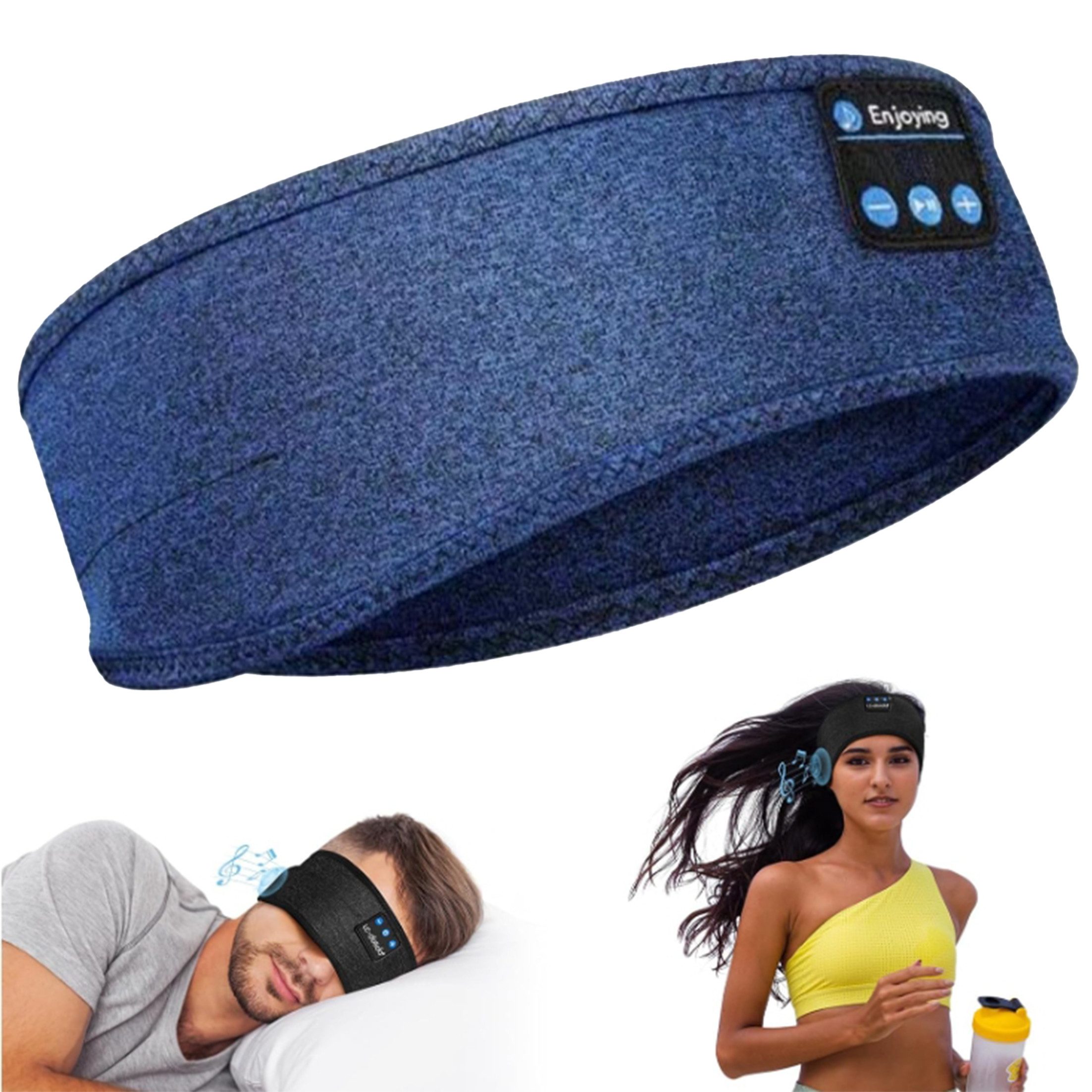 KINSI Stirnband Schlaf Headset,Sport-Stirnband,All-in-One-Augenmaske Bluetooth-Kopfhörer (Sport Stirnband-Kopfhörerabnghmbar und waschbar)