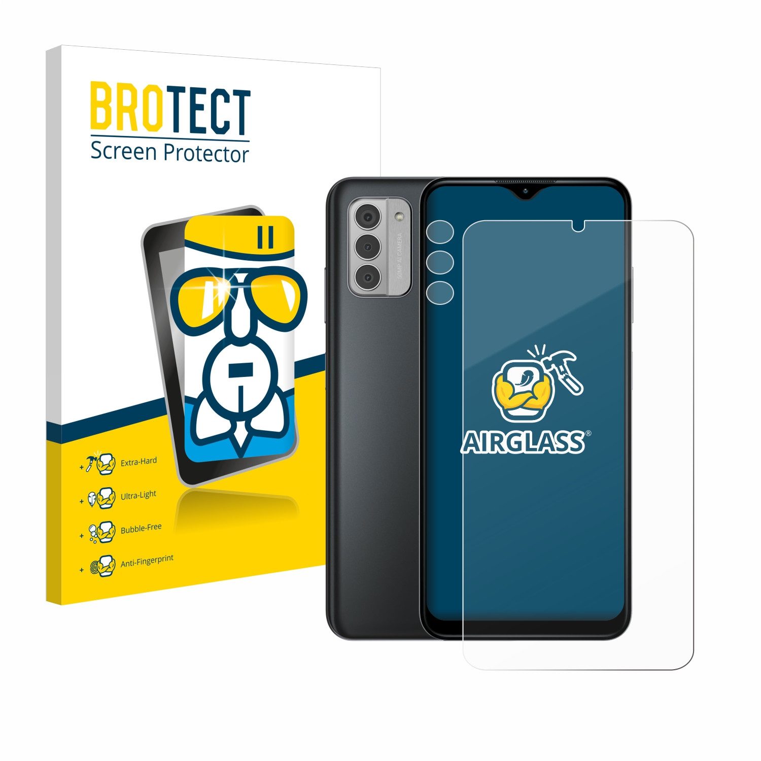 BROTECT Displayschutzglas Folie für Nokia G42 5G (Display+Kamera), Schutzfolie Glas Panzer Display Schutz klar