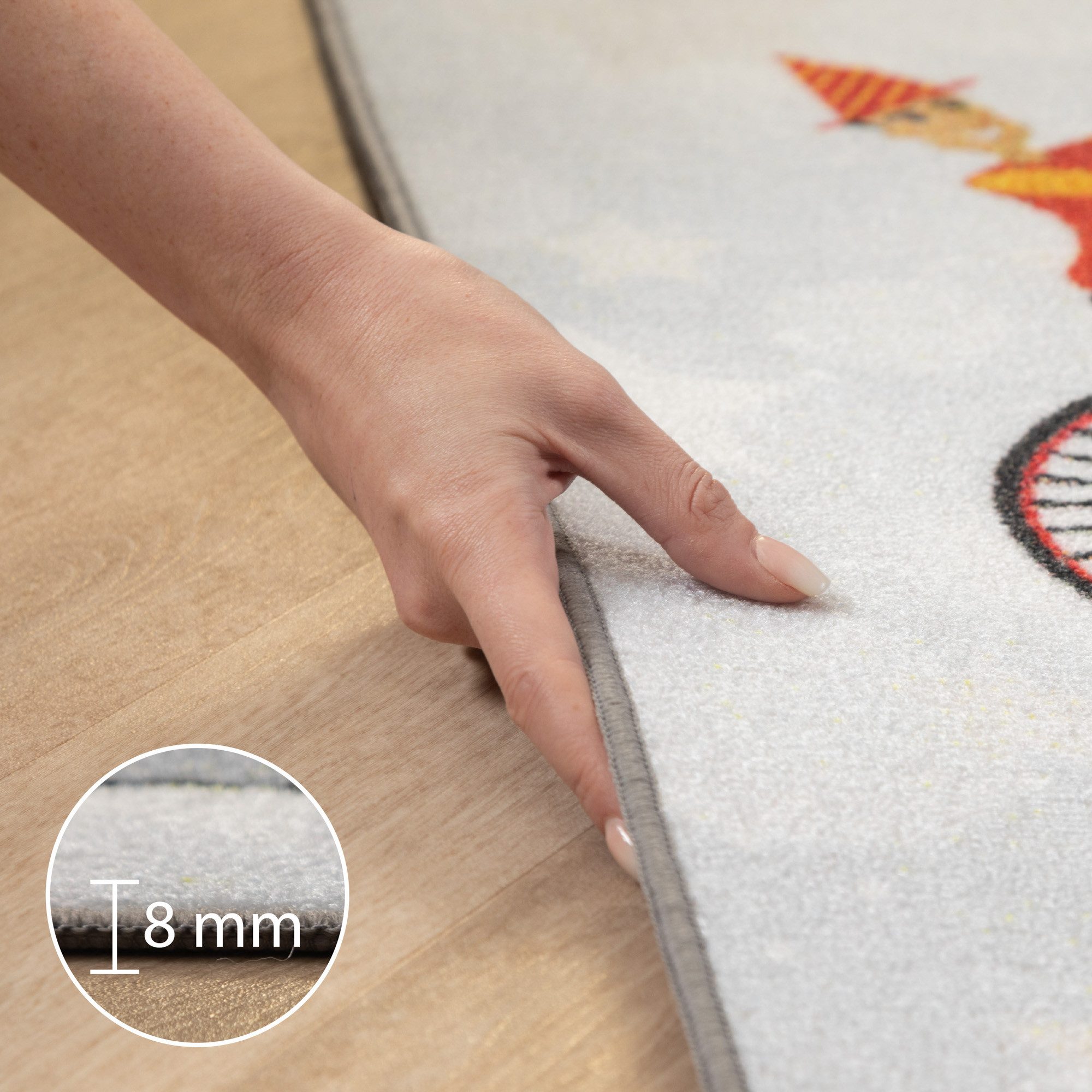 Carpettex Kinderteppich Himmel und Hölle, Rechteckig, Höhe: 7 mm, Teppich Kinderzimmer Himmel und Hölle Rutschfest Waschbar