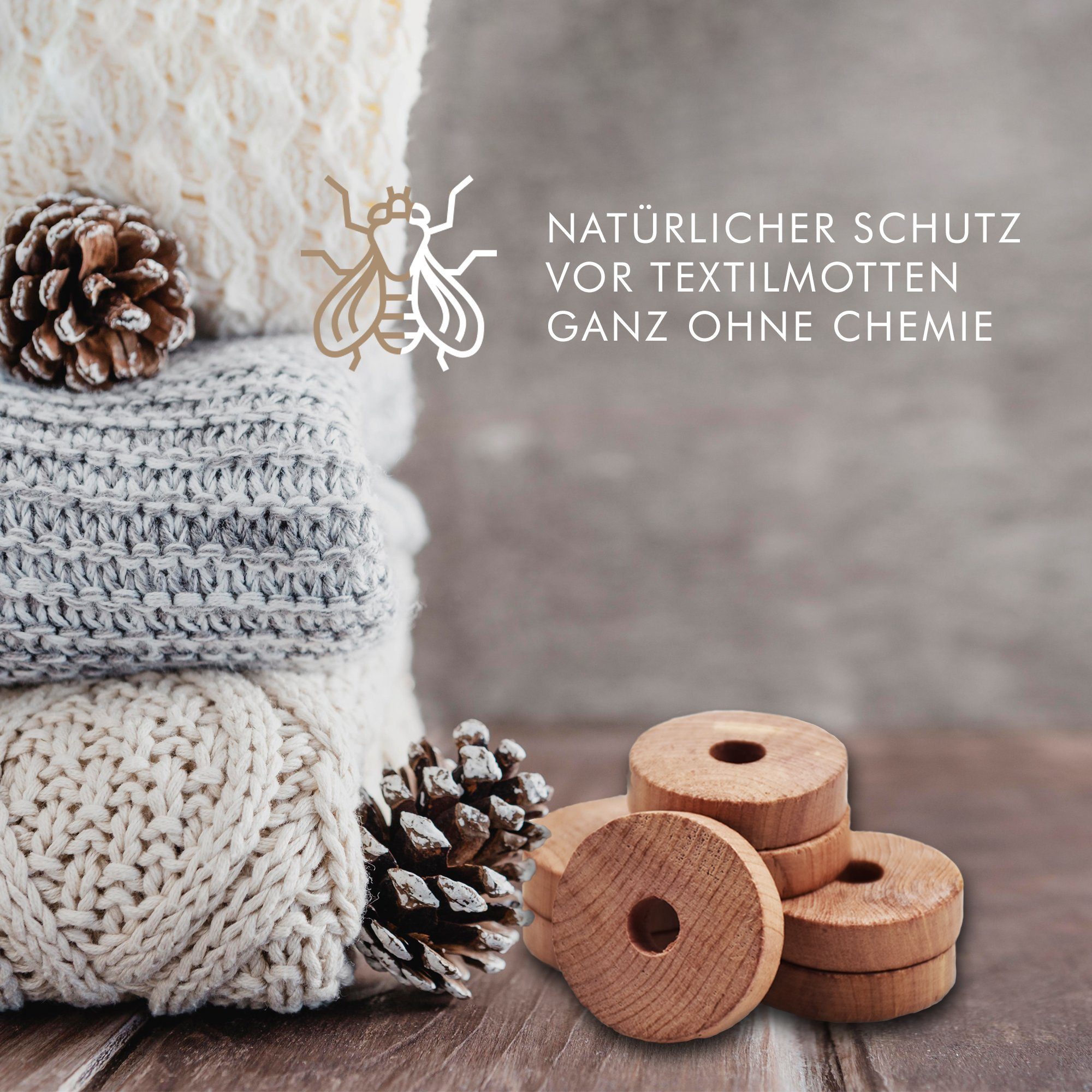 Quertee Kleiderbügel 30 Zedernholzringe Mottenschutz Schutz Kleidermotten K günstig online kaufen