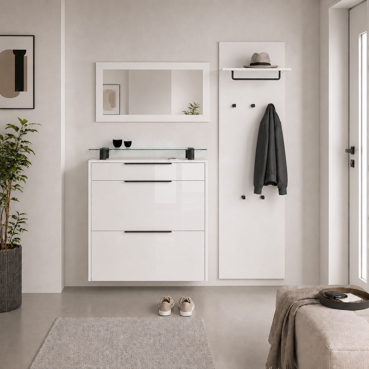 borchardt Möbel Garderoben-Set Tom, (3-St), Schuhschrank hängend
