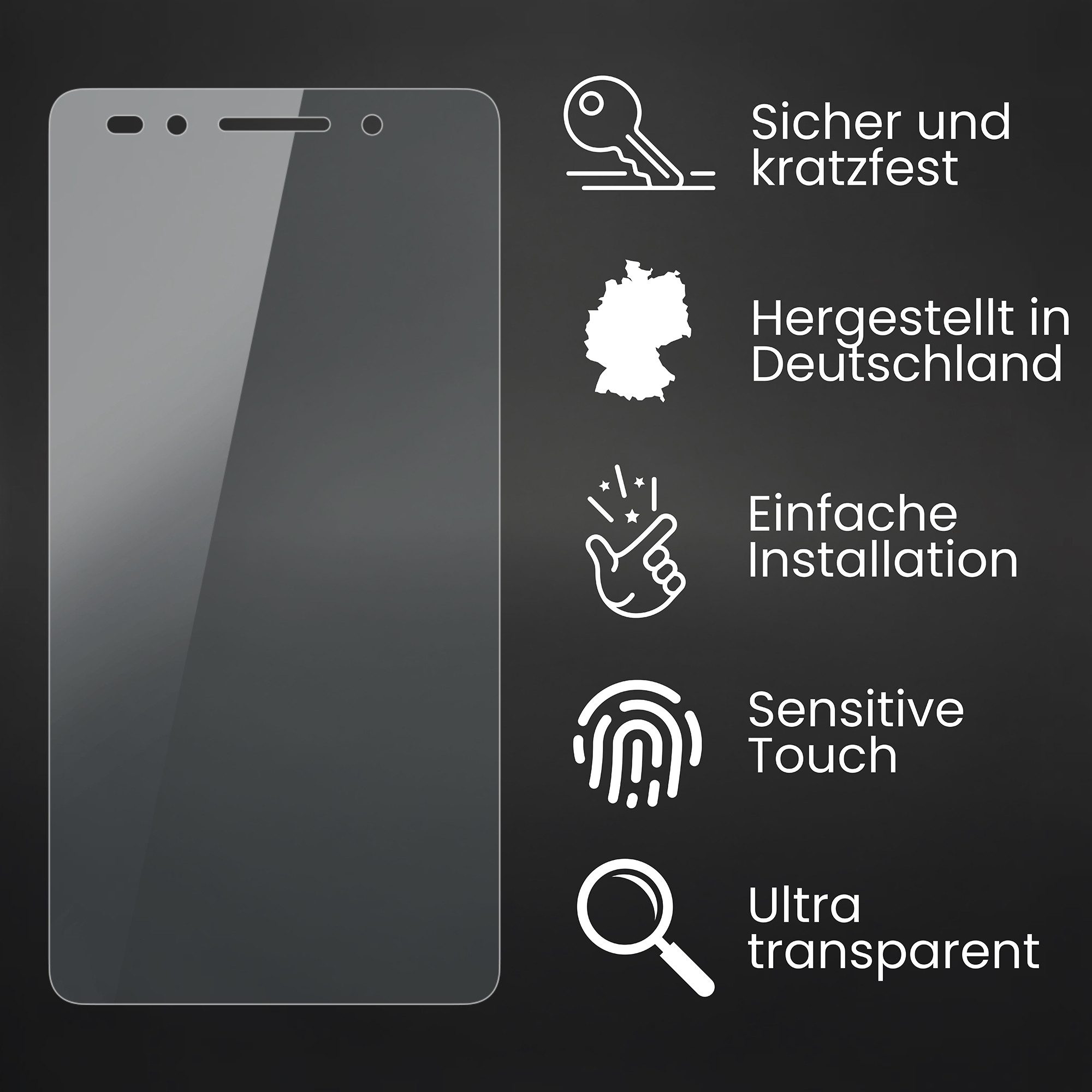 Bruni Schutzfolie Glasklare Displayschutzfolie für Huawei Honor 7, (2 Folien), praktisch unsichtbar