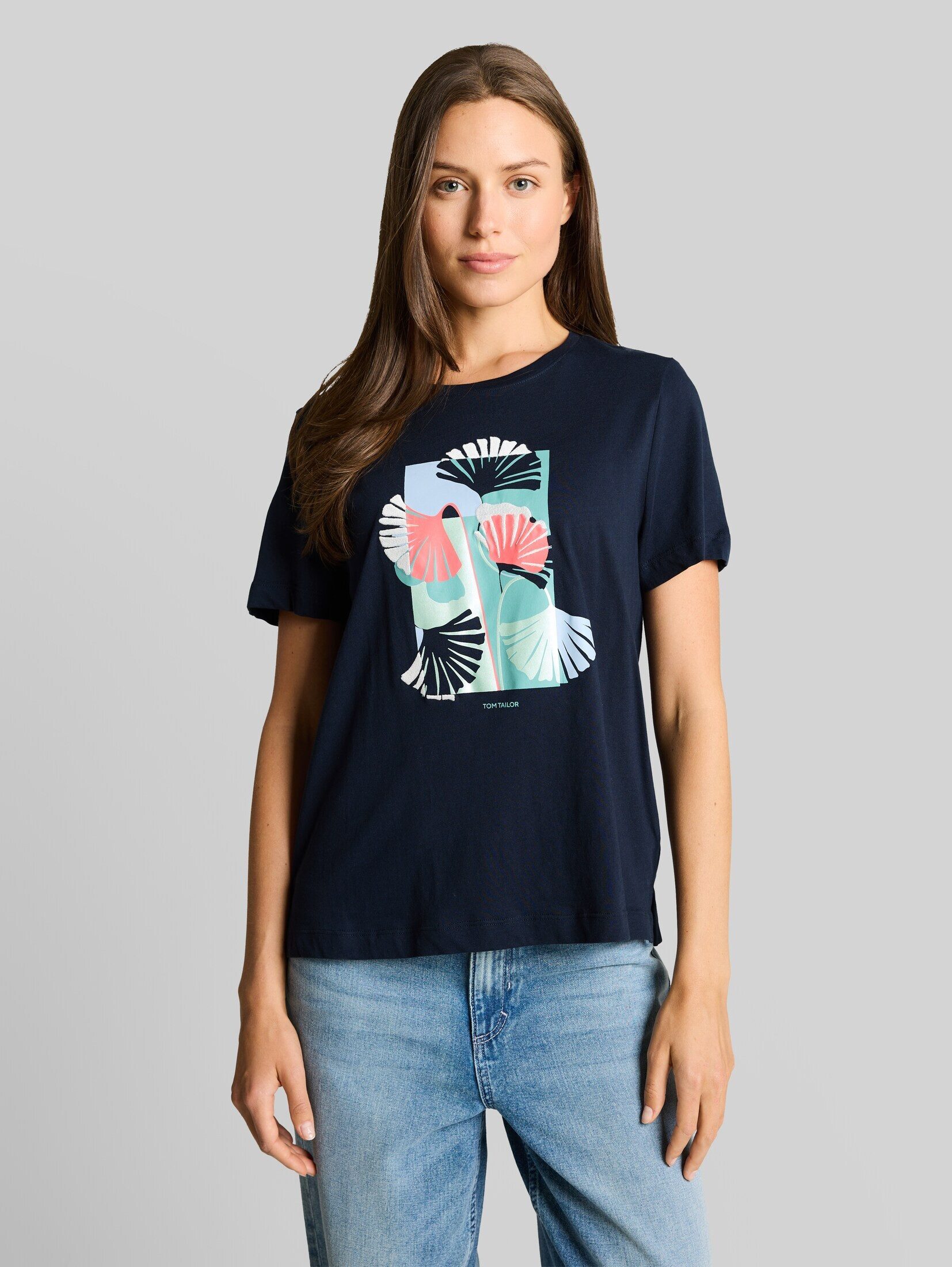 TOM TAILOR T-Shirt T-Shirt (im Einserpack) T-Shirt mit Print