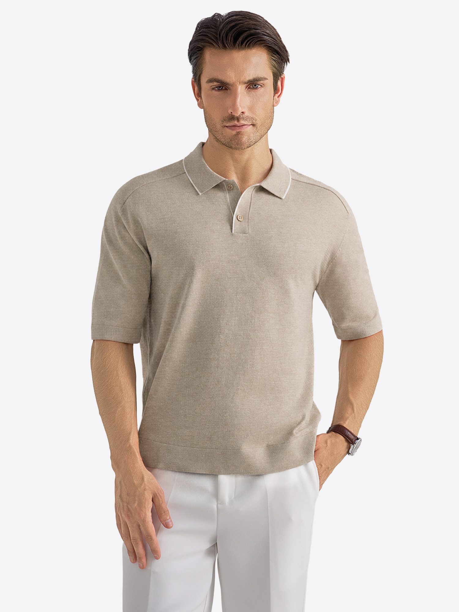 VANTORY Poloshirt Herren Feinstrickpolo (Packung, 1-tlg., 1per-Pack) mit Polokragen