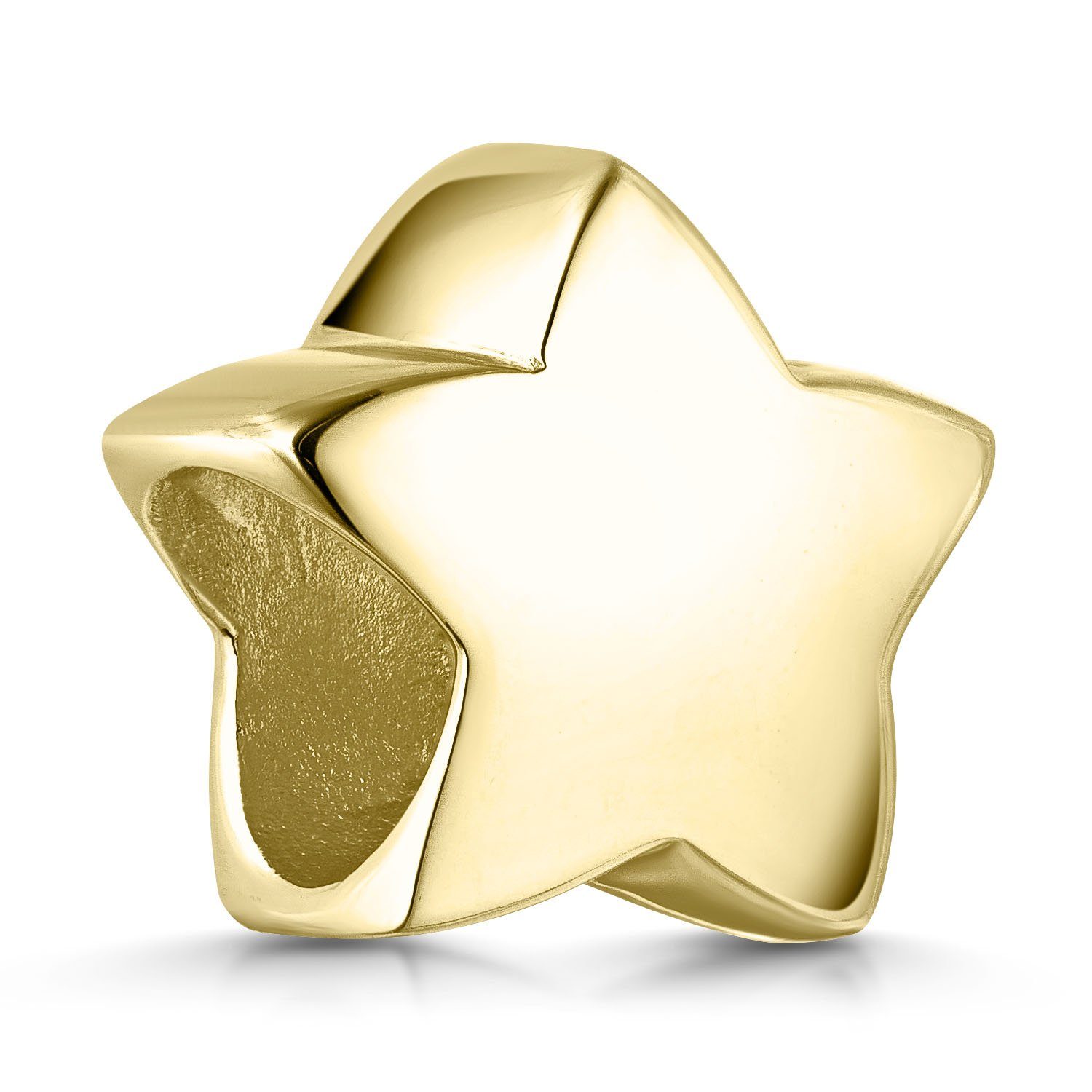 Materia Bead Stern Gold Hochglanz 627, Sterlingsilber, vergoldet