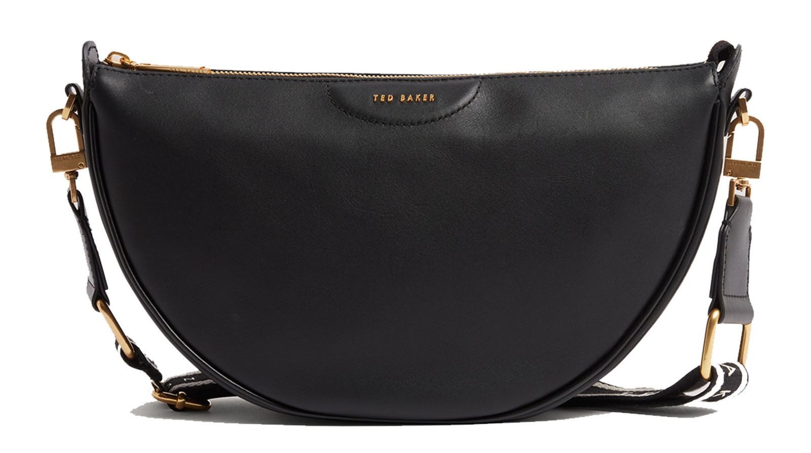 Umhängetasche Essina Webbing Leather Half Moon Crossbody Bag