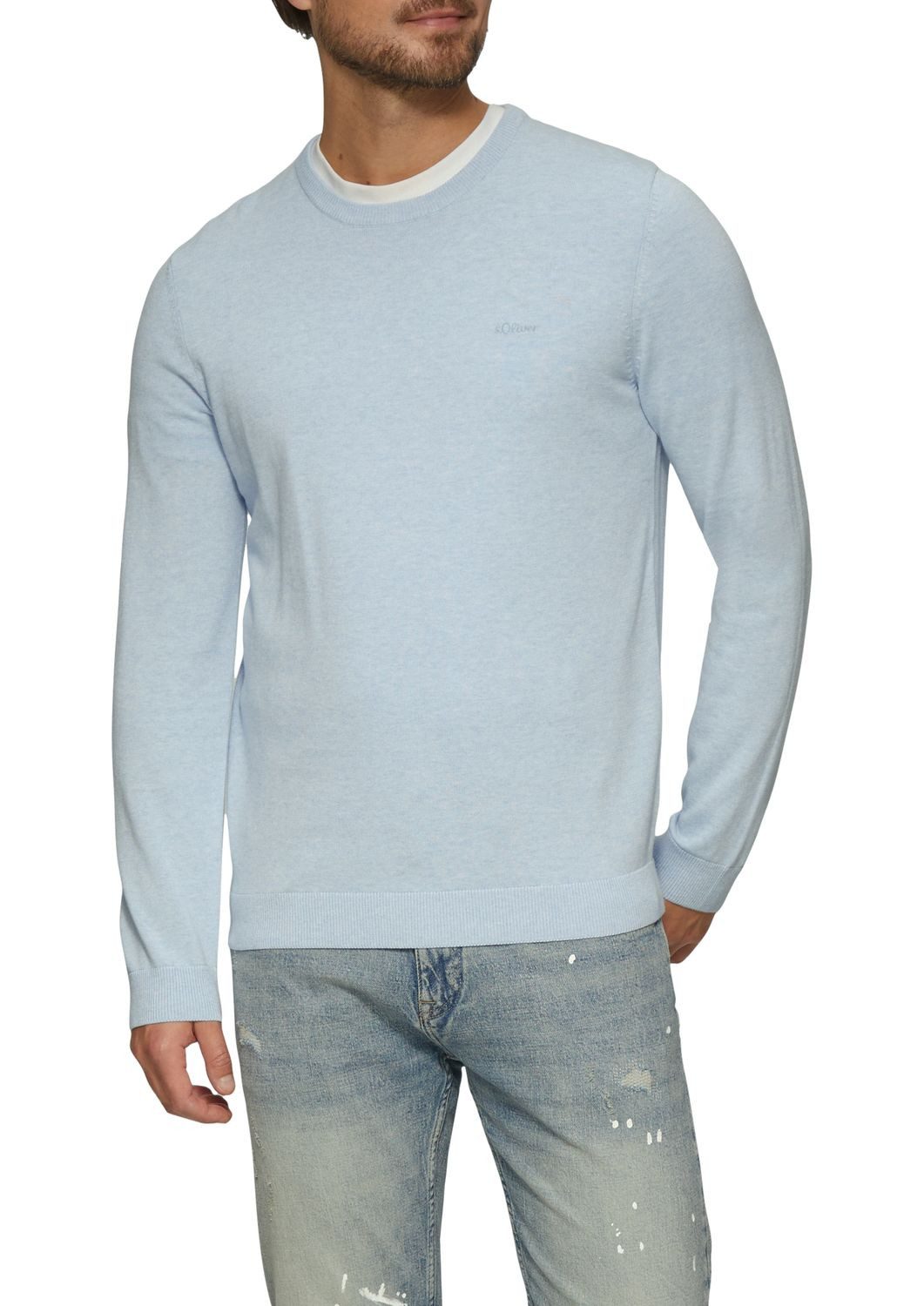 s.Oliver Rundhalspullover Pullover (1-tlg) Rundhals-Ausschnitt, langarm, Lo günstig online kaufen