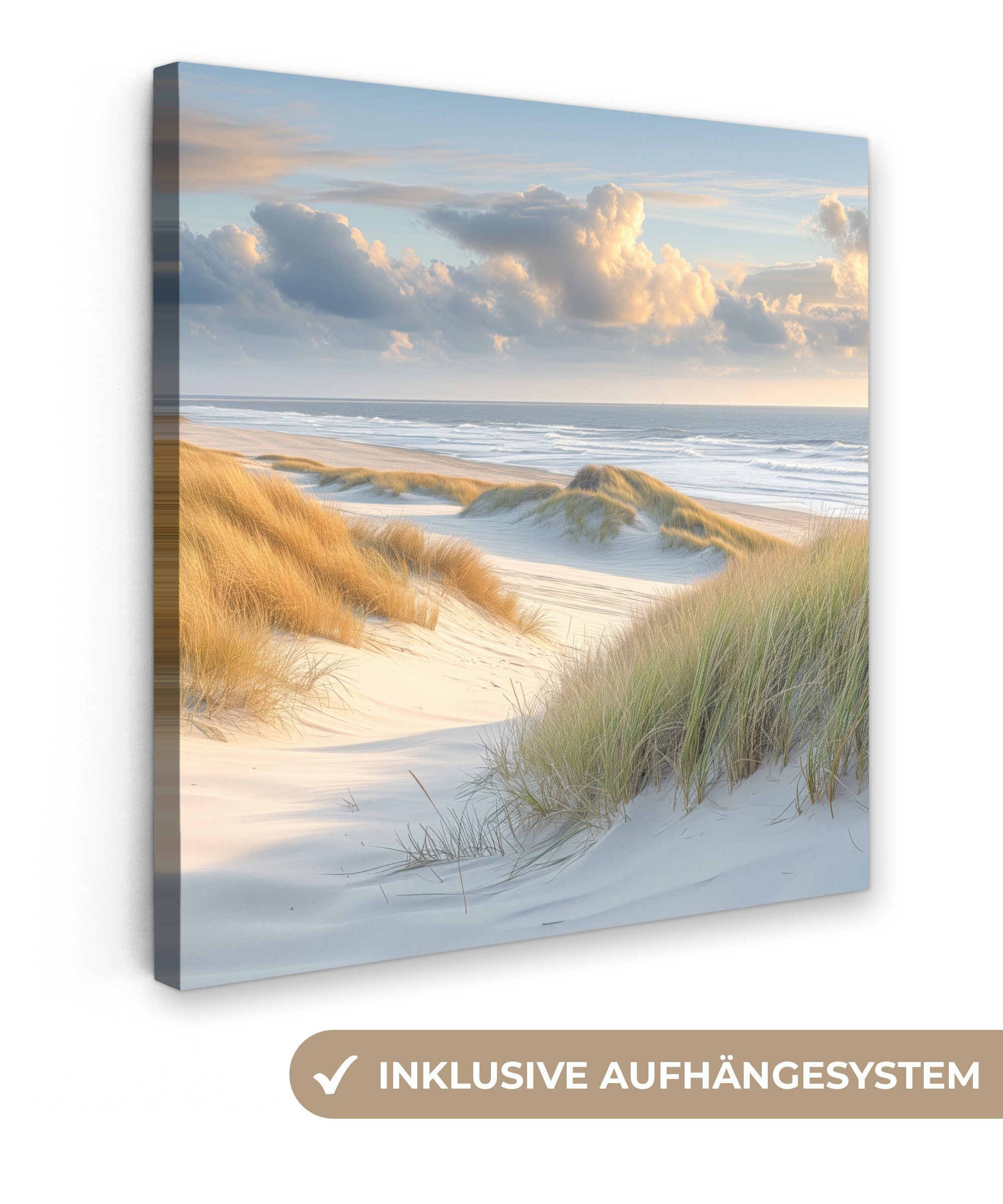 OneMillionCanvasses® Leinwandbild Strand - Dünen - Borstgrasrasen - Wattenm günstig online kaufen