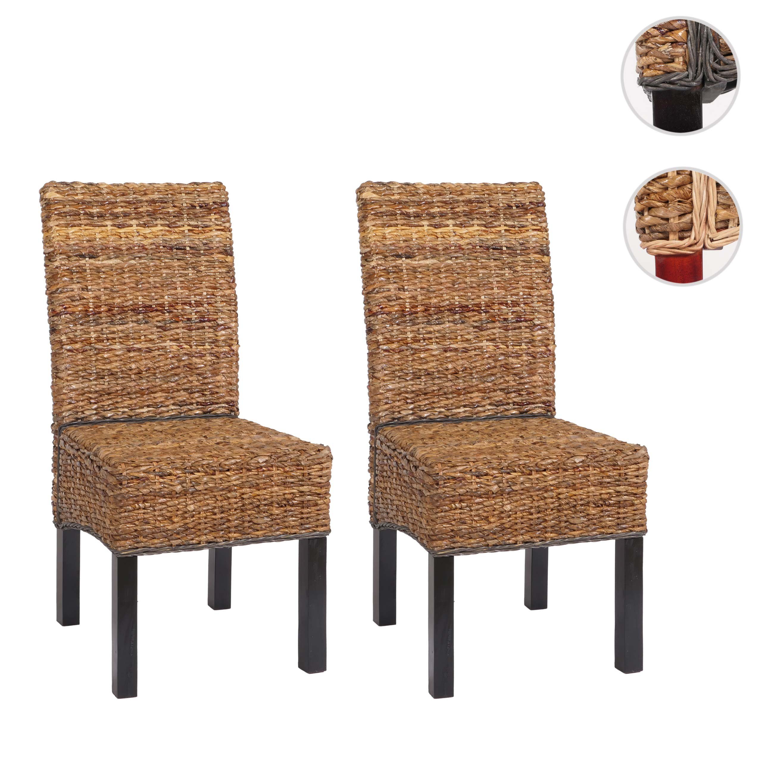 MCW Esszimmerstuhl Loiret-2 (Set, 2 St), 2er-Set, Bananengeflecht, wahlweise mit oder ohne Kissen