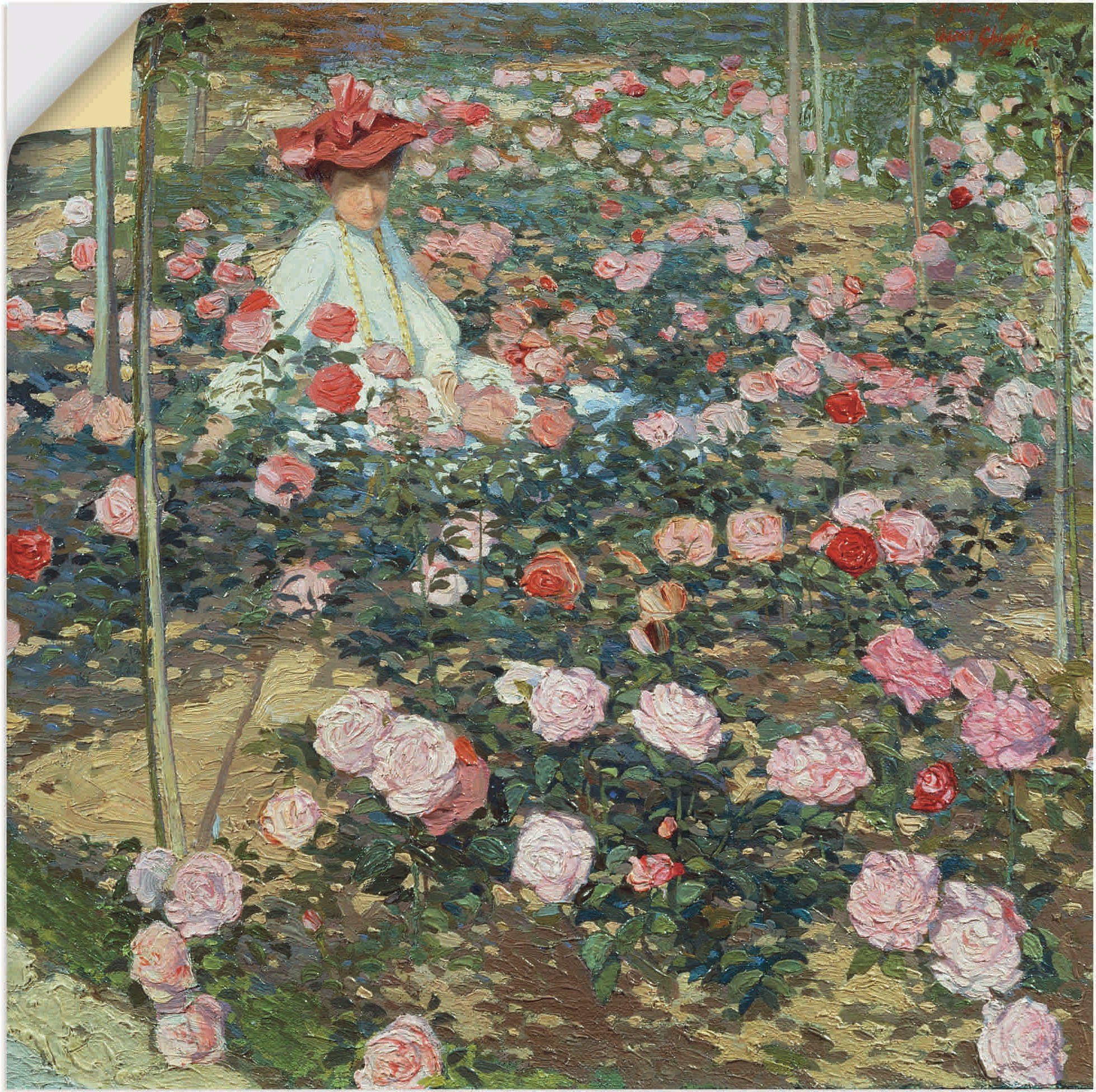 Wandaufkleber in Gartenbilder Wandbild (1 im Leinwandbild, oder Garten, Alubild, St), Rosen Ojetti als Mrs Artland versch. Poster Größen