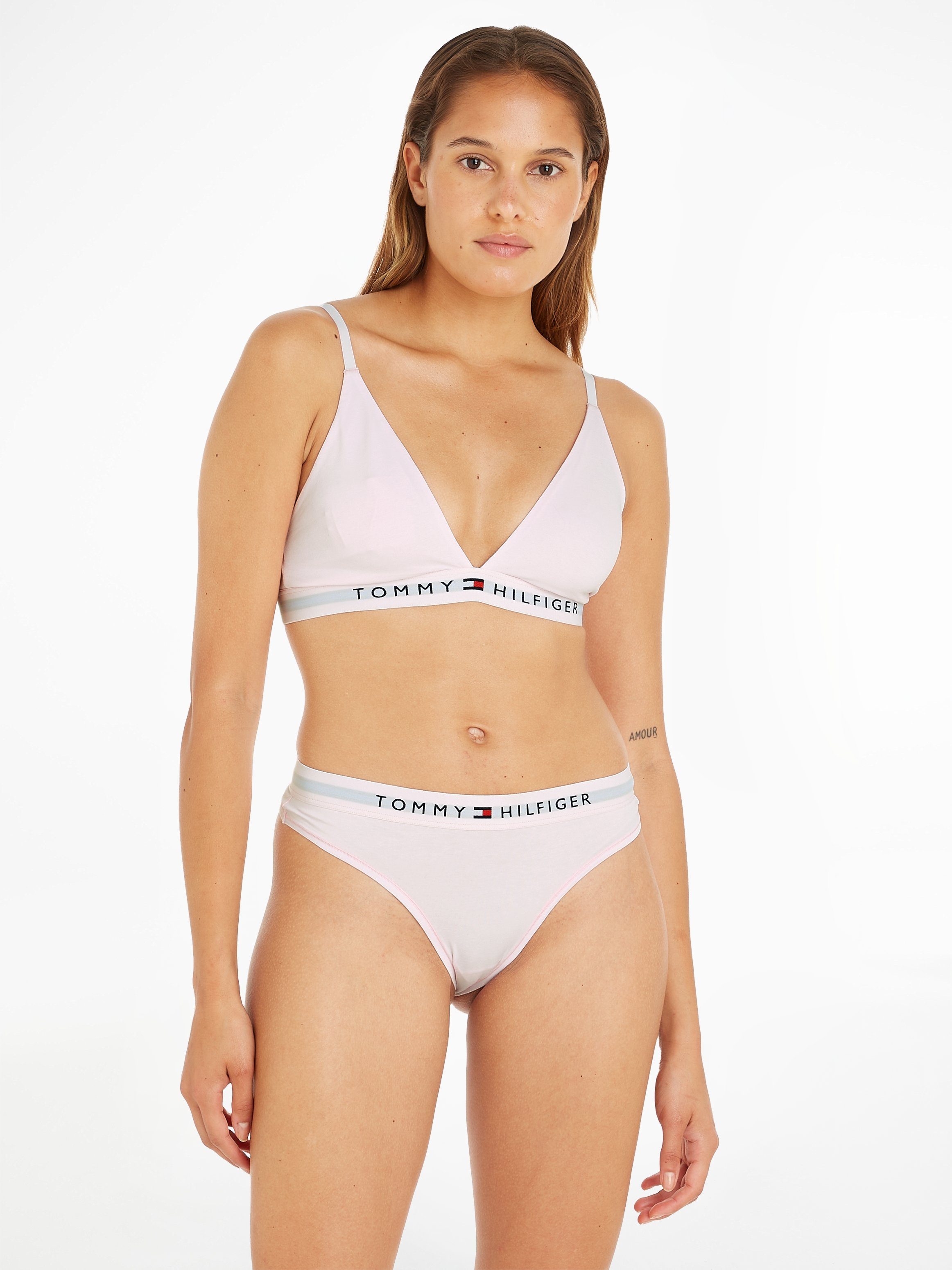 Tommy Hilfiger Underwear Light-Pink Hilfiger Markenlabel THONG Slip mit Tommy