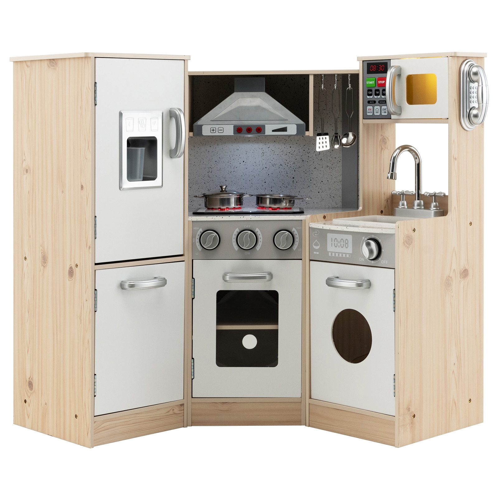 COSTWAY Spielküche Kinderküche holz, inkl. Zubehör, günstig online kaufen