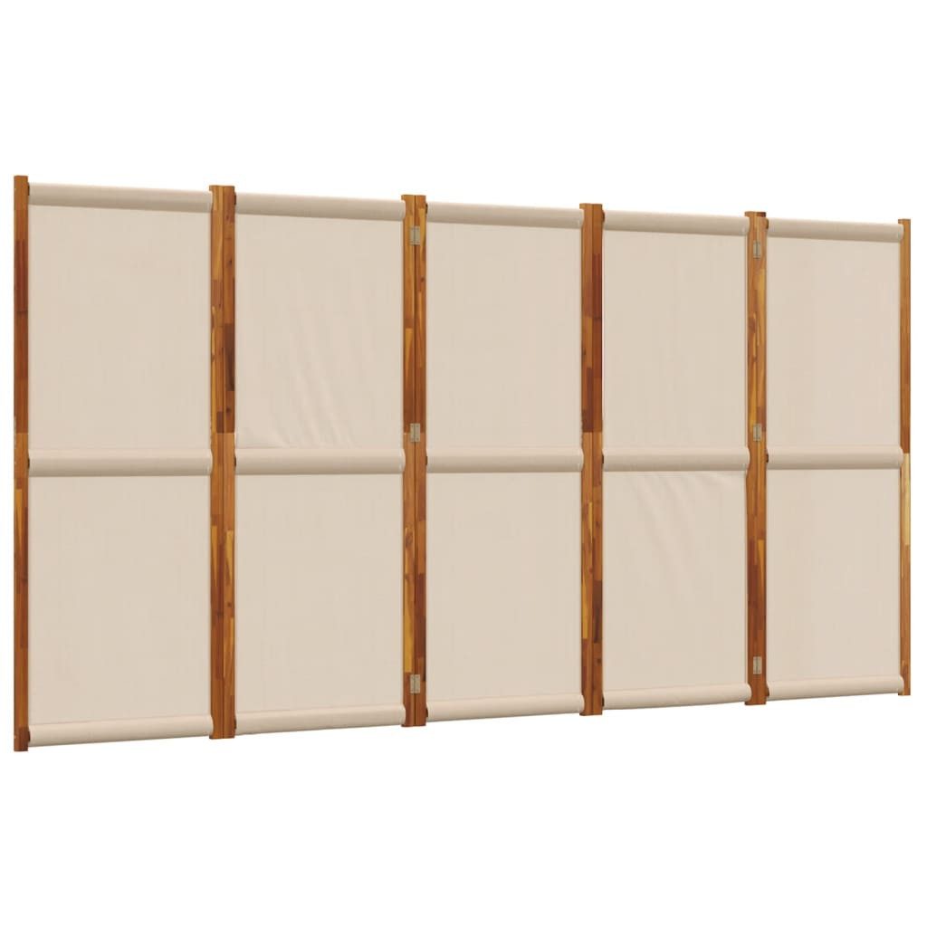 vidaXL Raumteiler 5-tlg. Paravent Taupe 350x180 cm, 1-tlg.