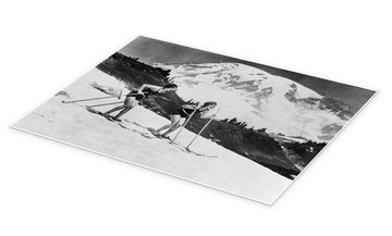 Posterlounge Poster Vintage Ski Collection, Skifahren im Badeanzug, 1930, Vintage Fotografie