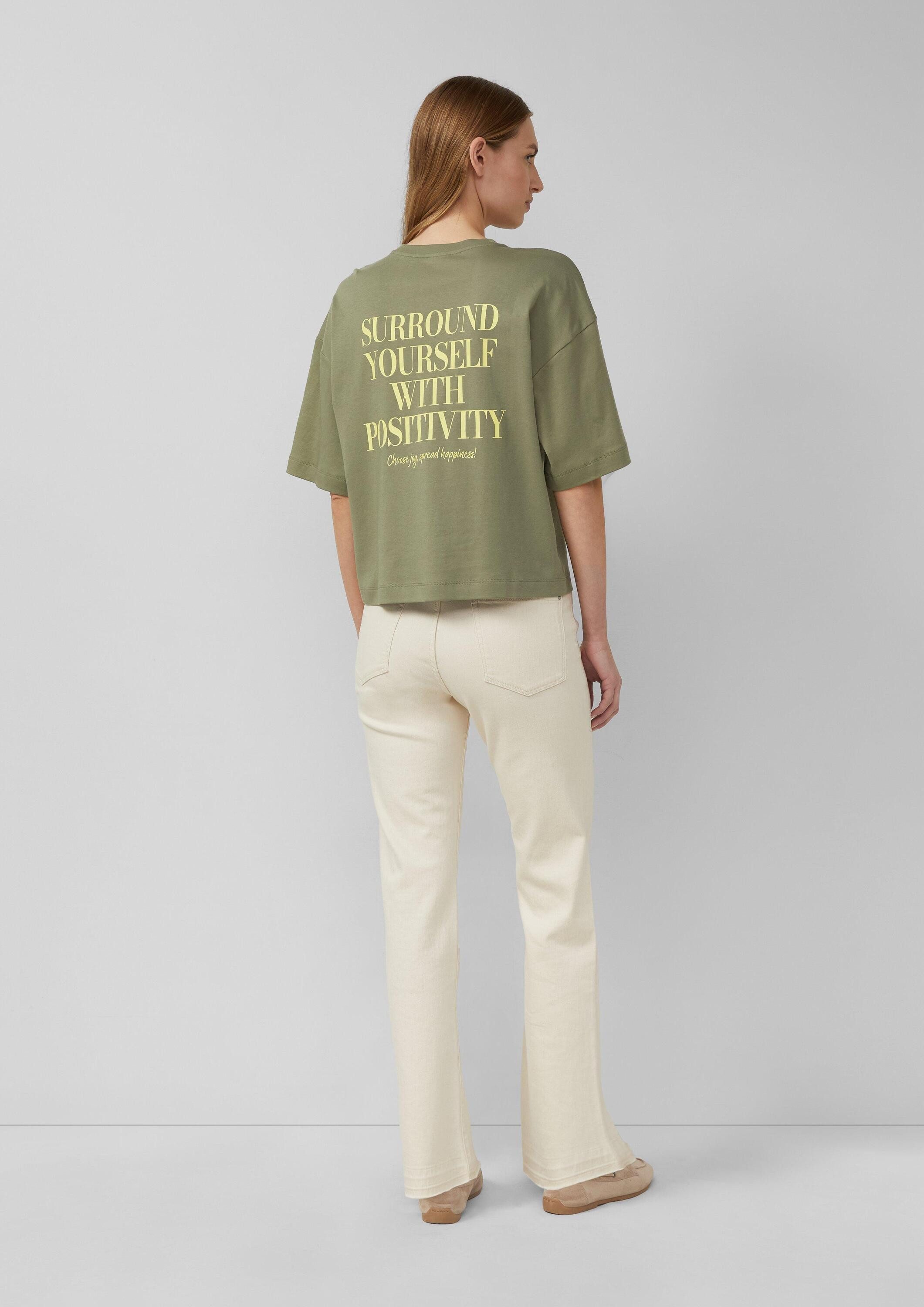 s.Oliver Kurzarmshirt T-Shirt T-Shirt mit Front- und Rückenprint im Relaxed Fit