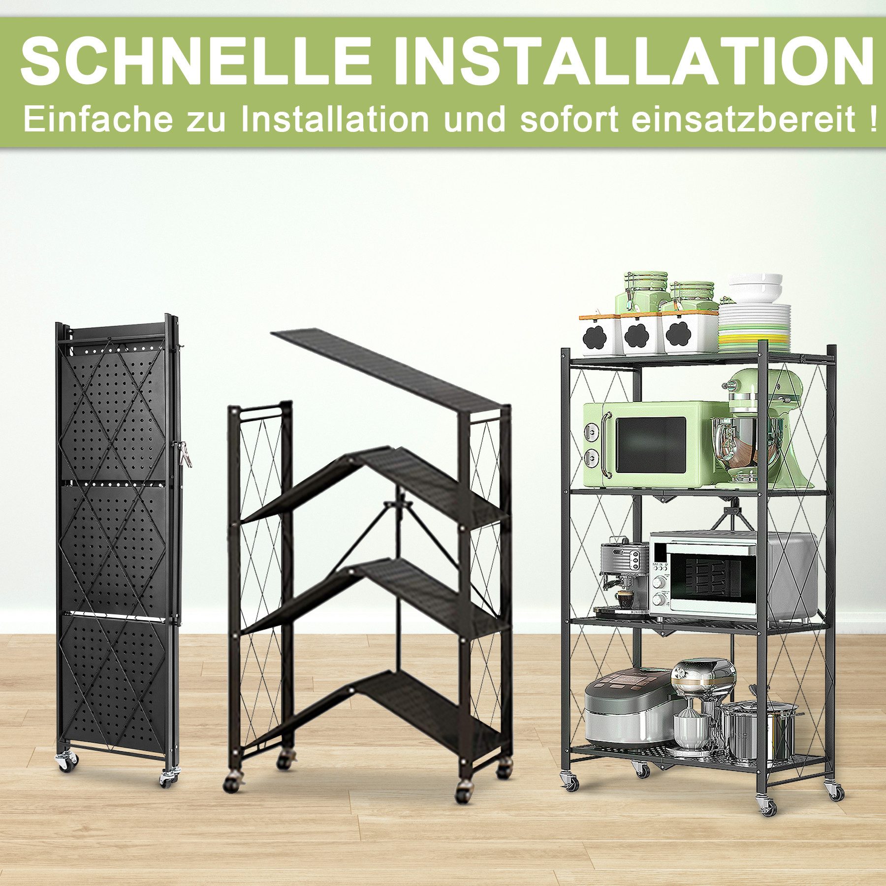 HomeMiYN Regal Klappregal mit Rollen Bücher günstig online kaufen