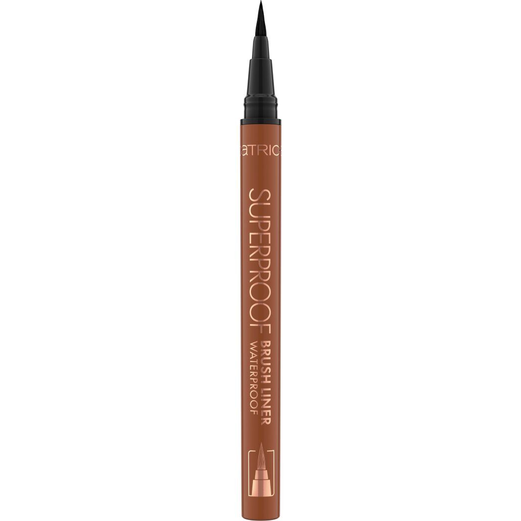 Catrice Eyeliner Superproof Brush Liner Waterproof, 3-tlg., Extrem wasserfest, präzise, satte Farbe, ideal für feine Linien.