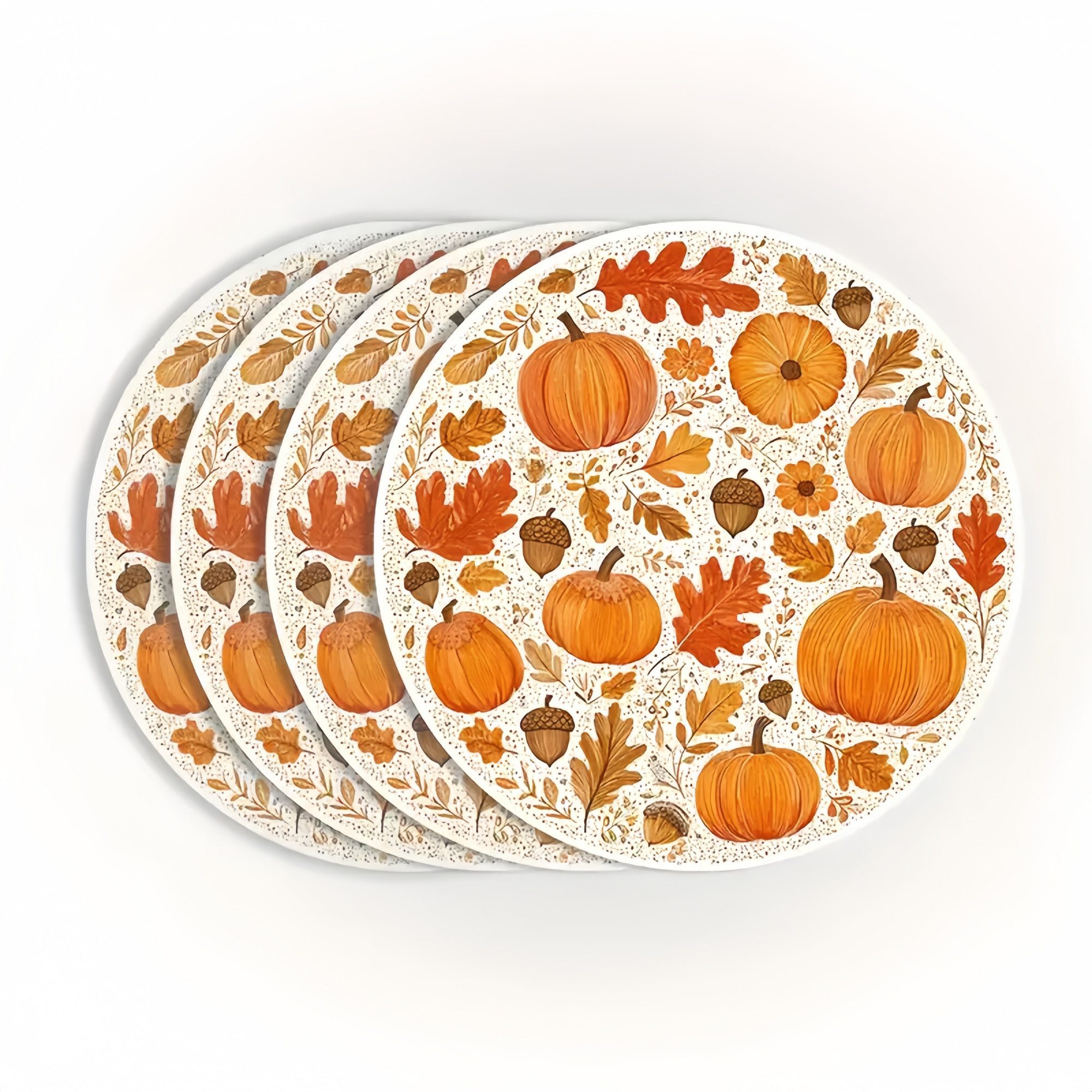 FOUORTUNATE-BEE Platzset Herbst-Tischsets 4er-Set, rutschfest & hitzebeständig, Kürbis-Motiv, (4-St), 4 Tischsets mit Herbstmotiv, für Thanksgiving & Bauernhof-Stil