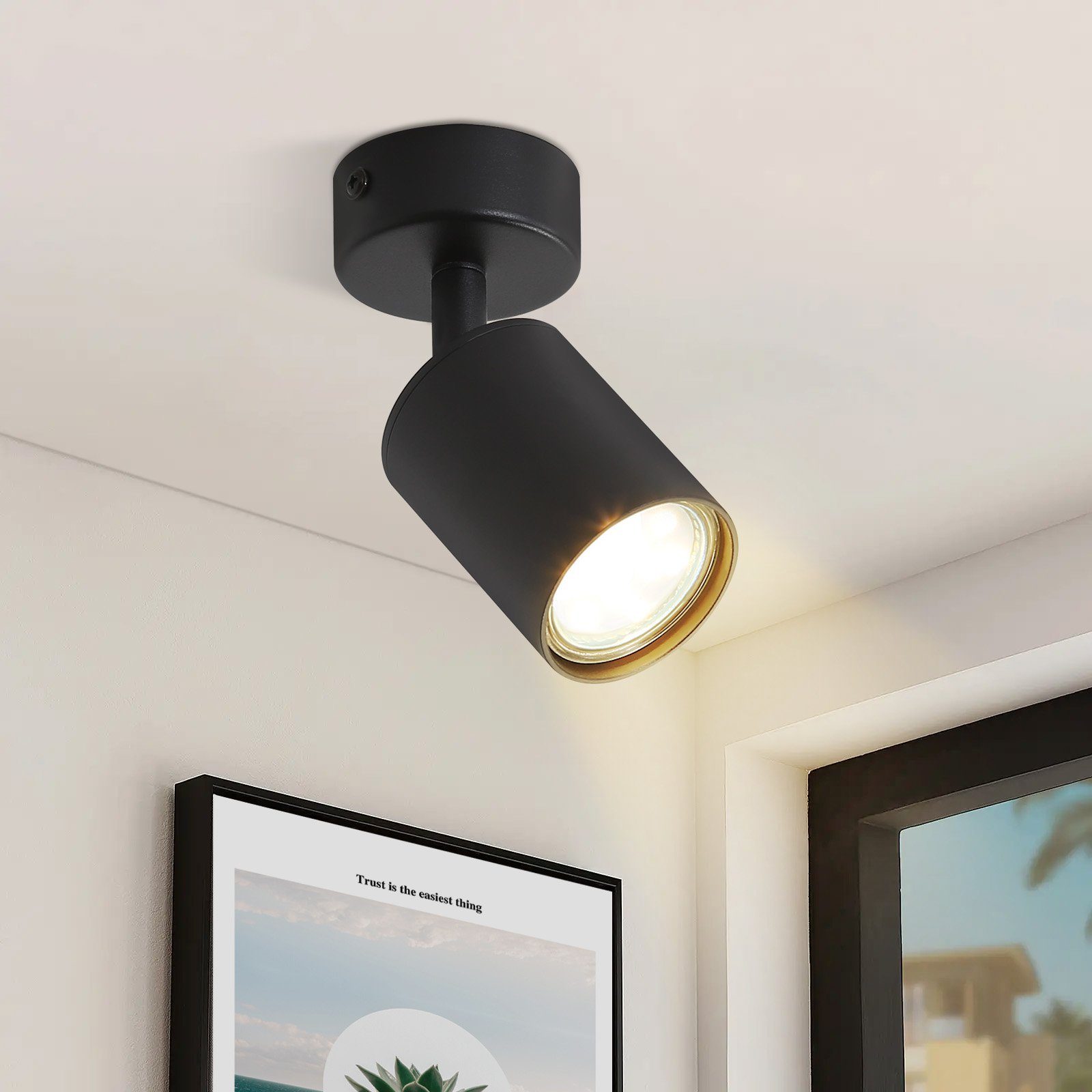 ZMH LED Deckenstrahler Retro Deckenleuchte Weiß/Schwarz günstig online kaufen