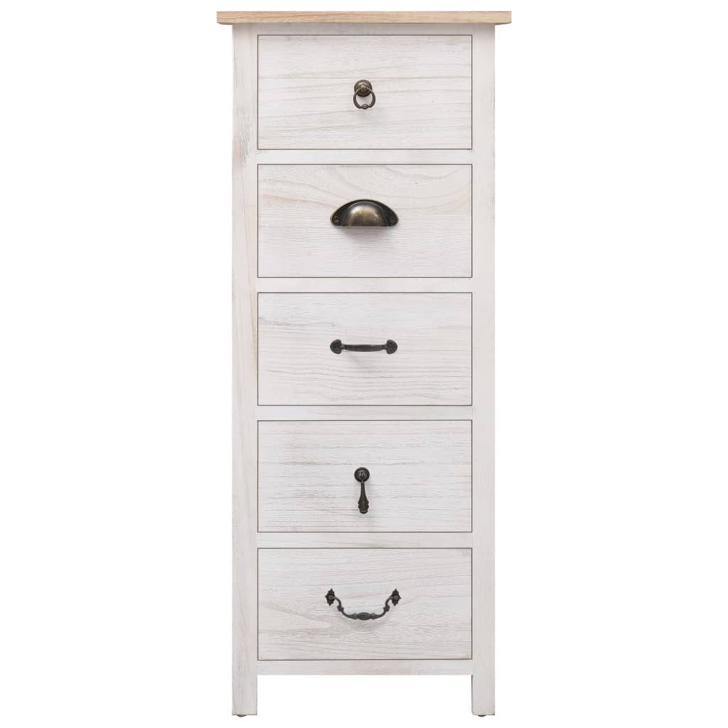 vidaXL Kommode Beistellschrank 35x25x87 cm Massivholz Paulownia (1 St)