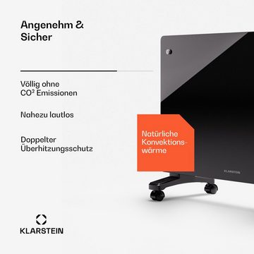 Klarstein Heizstrahler Bornholm Smart 1500, 1500 W, Heizung Elektrische Heizstrahler Badezimmer Küche Wifi LED Schwarz