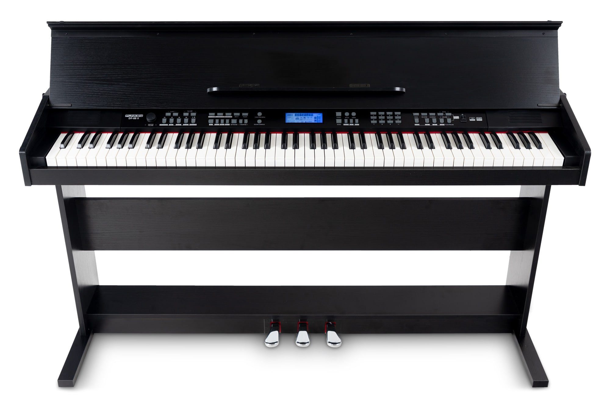 FunKey Digitalpiano DP-88 II E-Piano mit 88 anschlagsdynamische Tasten (Spar-Set, 4-St., inkl. Keyboardbank, Kopfhörer und Klavierschule), Klavier mit Begleitautomatik und Chord Akkordbegleitung