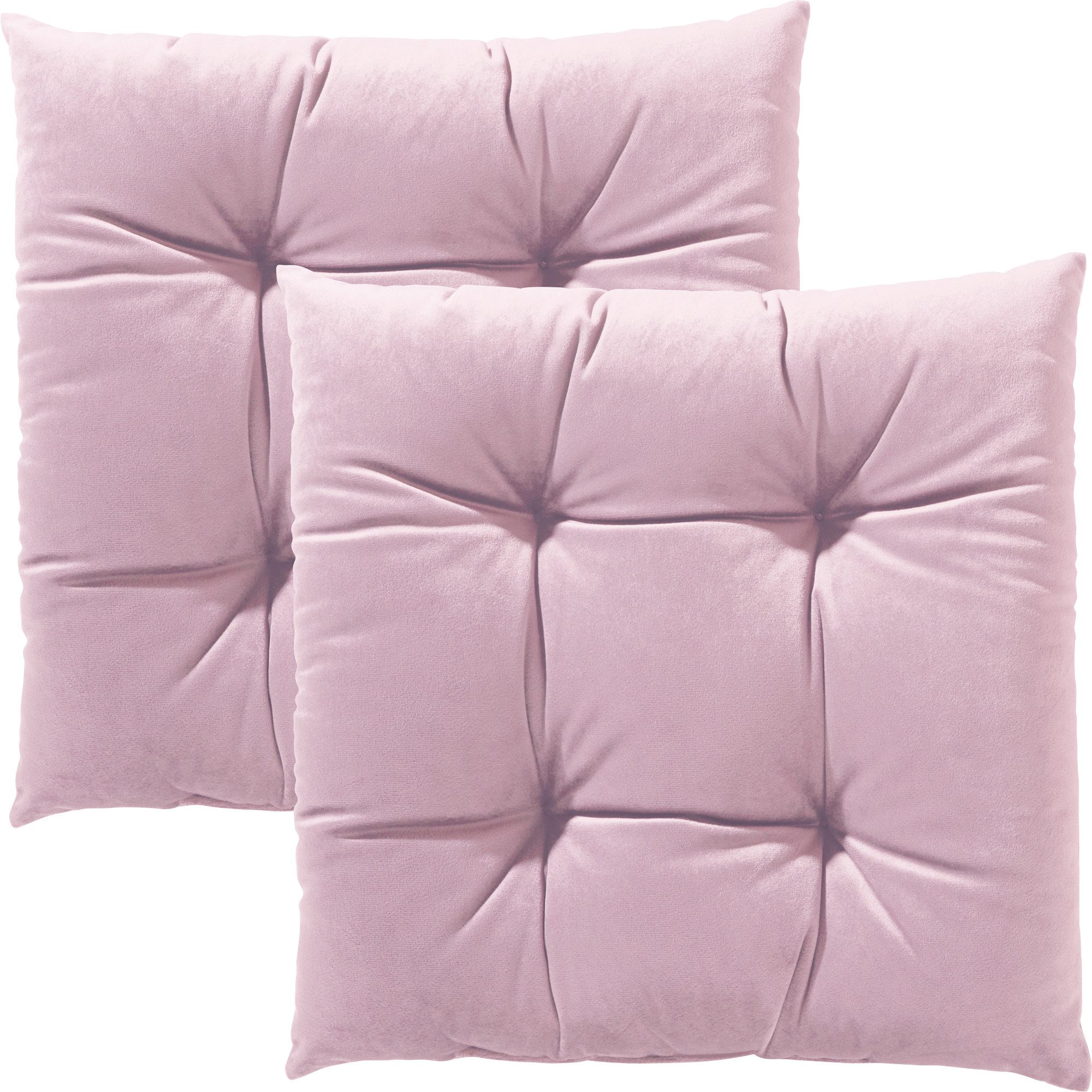 REDBEST Stuhlkissen Stuhlkissen "Kingsville" 2er-Pack, Nicky-Velours Uni