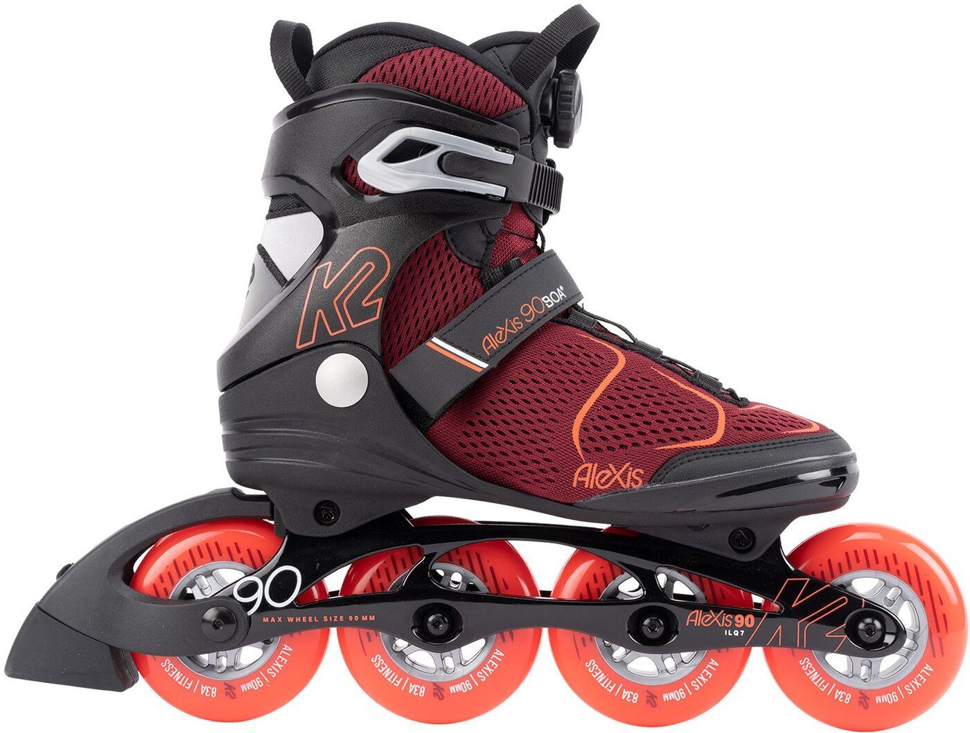 Inlineskates 90 BOA burgandy_orange ALEXIS K2