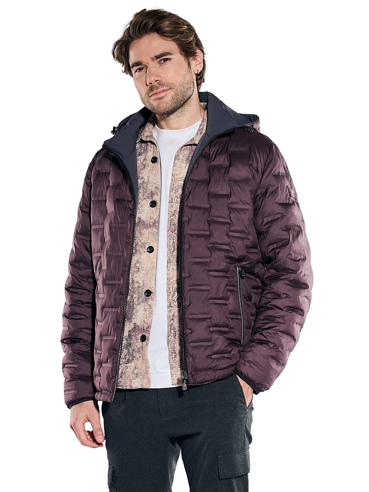 emilio adani Kurzjacke Herren Gesteppte Wendejacke, Bordeaux