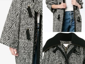 Chloé Langmantel Chloé Cult Stripe Oversized Cocoon Coat Waist Long Mantel Jacke Jacket