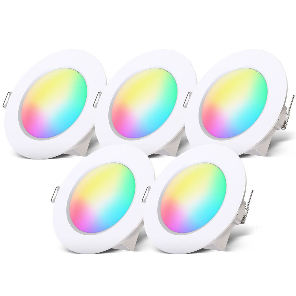 B.K.Licht LED Einbaustrahler IP44 5er-Set Bad-Einbauleuchten Decke dimmbar günstig online kaufen