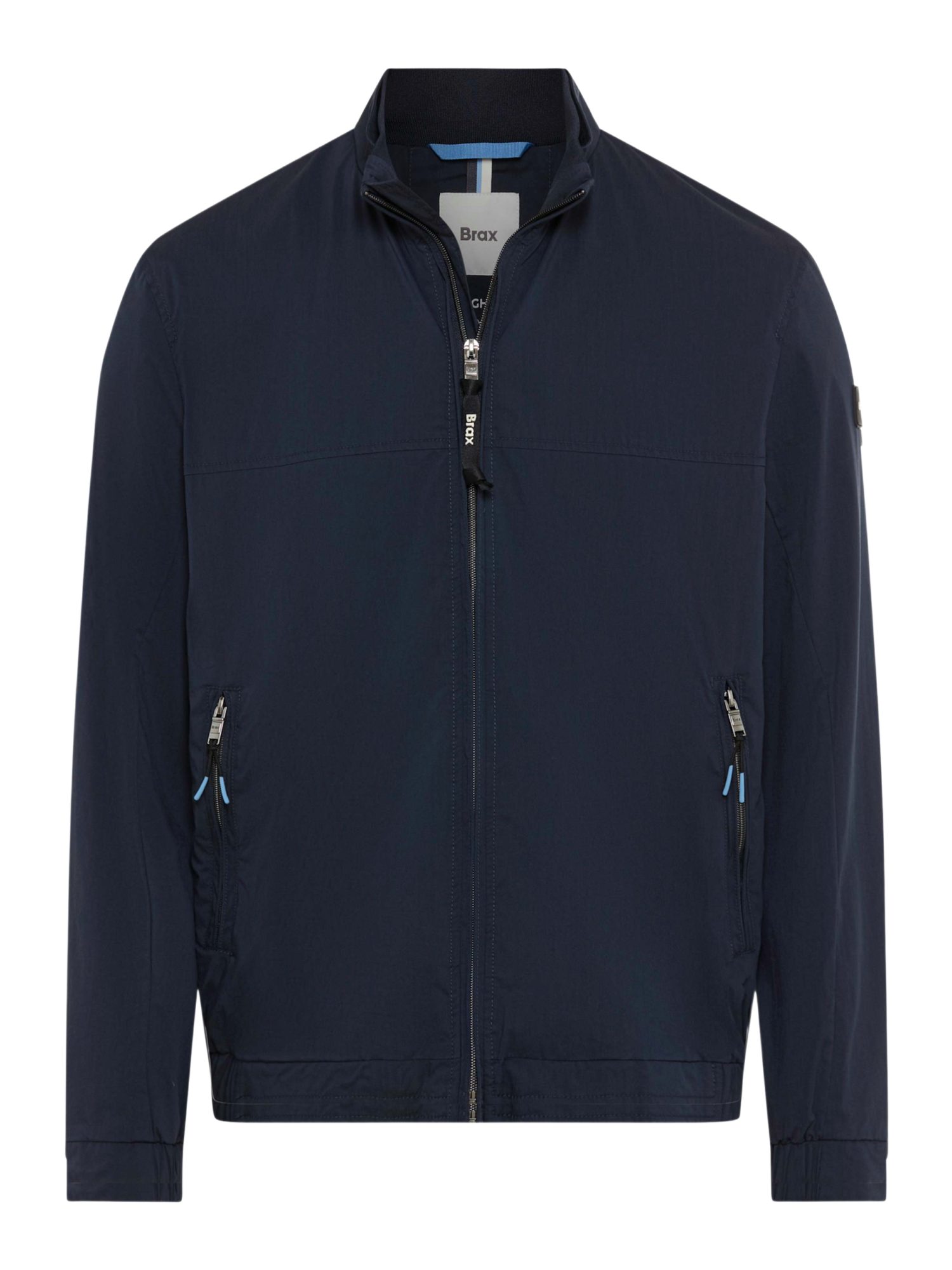 Brax Blouson blau,Casual,Baumwolle,Unifarben,Stehkragen,Lang,Casual Fit
