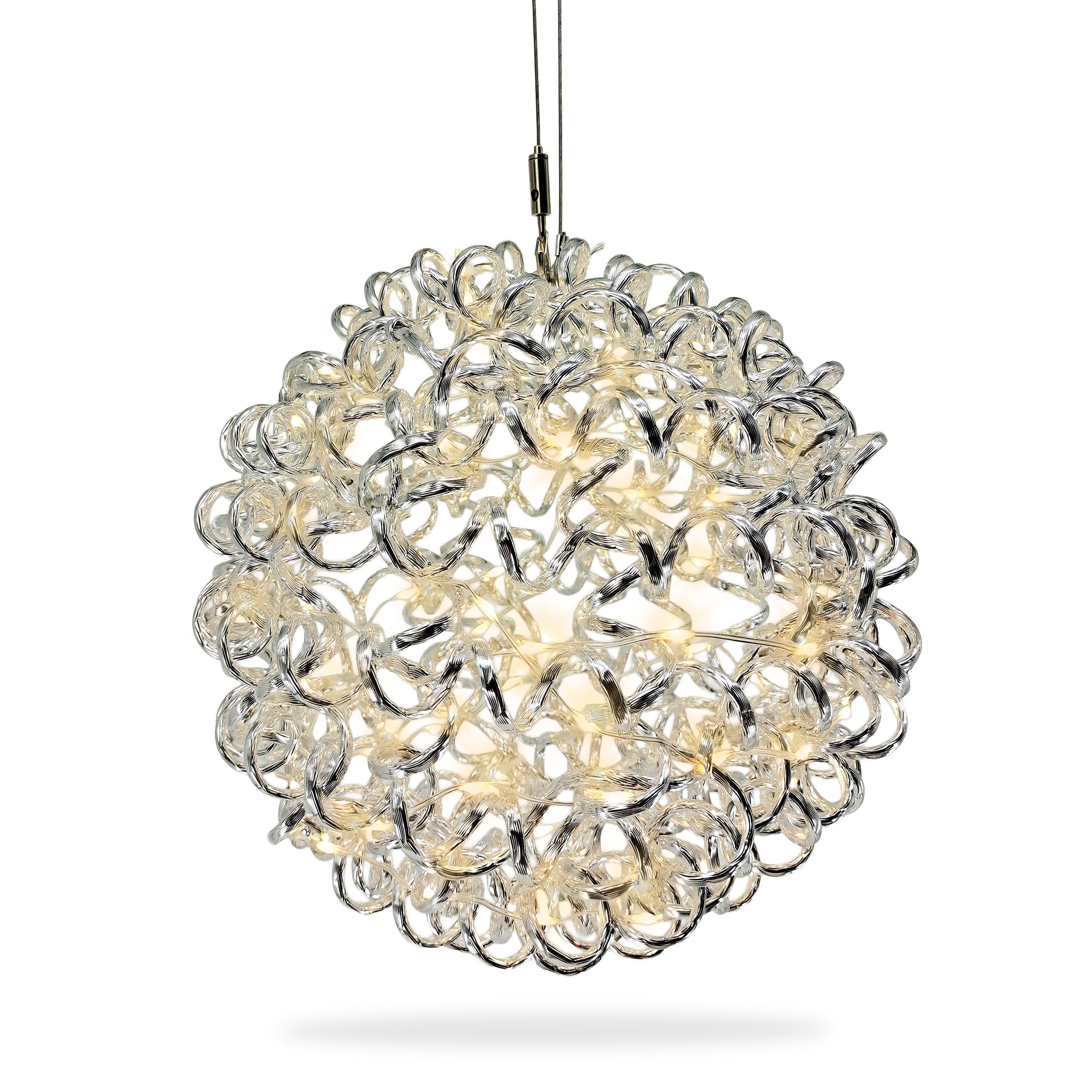 Gartenpirat Dekolicht Kugel o. Stern Silberdraht Alu, LED´s warmweiß, Timer, Weihnachtsdeko, Ideal zum kombinieren für Weihnachten