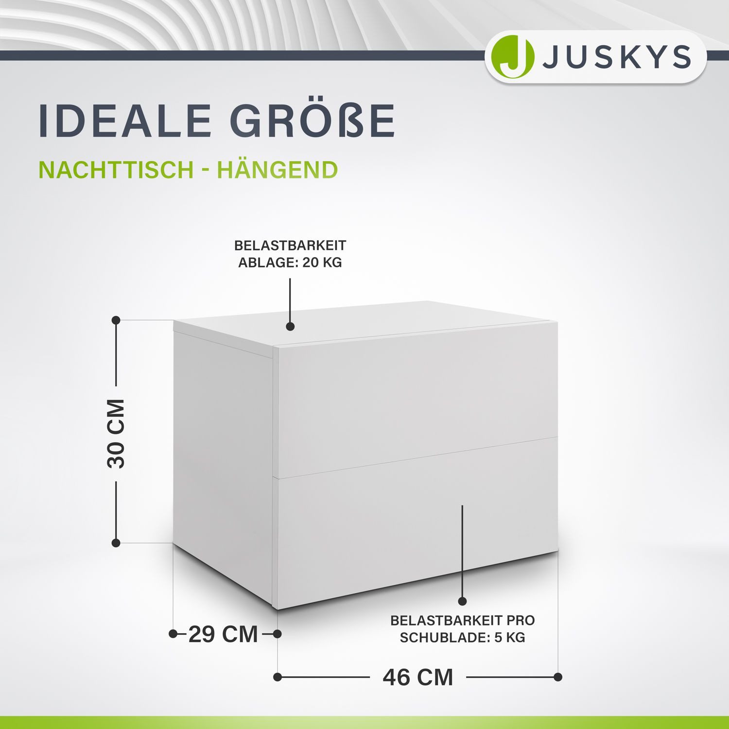 Juskys Nachttisch, 2 Schubladen, Wandmontage, inkl. günstig online kaufen