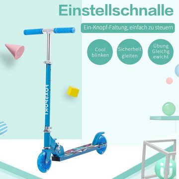 Seven Comfort Cityroller Leichter faltbarer Kinderroller, 4,00 km/h, (Set, mit Schutzblechen), klappbar&höhenverstellbar Scooter 4.7 Zoll Räder Maximale 50 kg