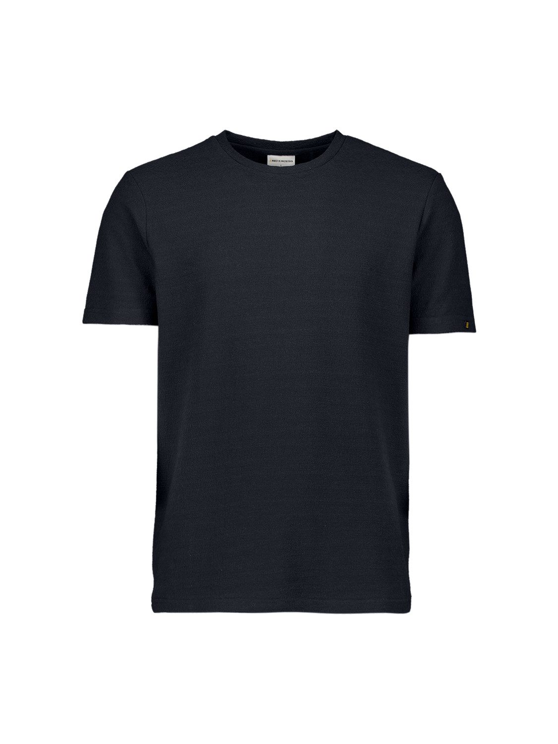 NO EXCESS Kurzarmshirt Solid Jacquard - T-Shirt Herren - blau - Basicshirt - Rundhals T-Shirt