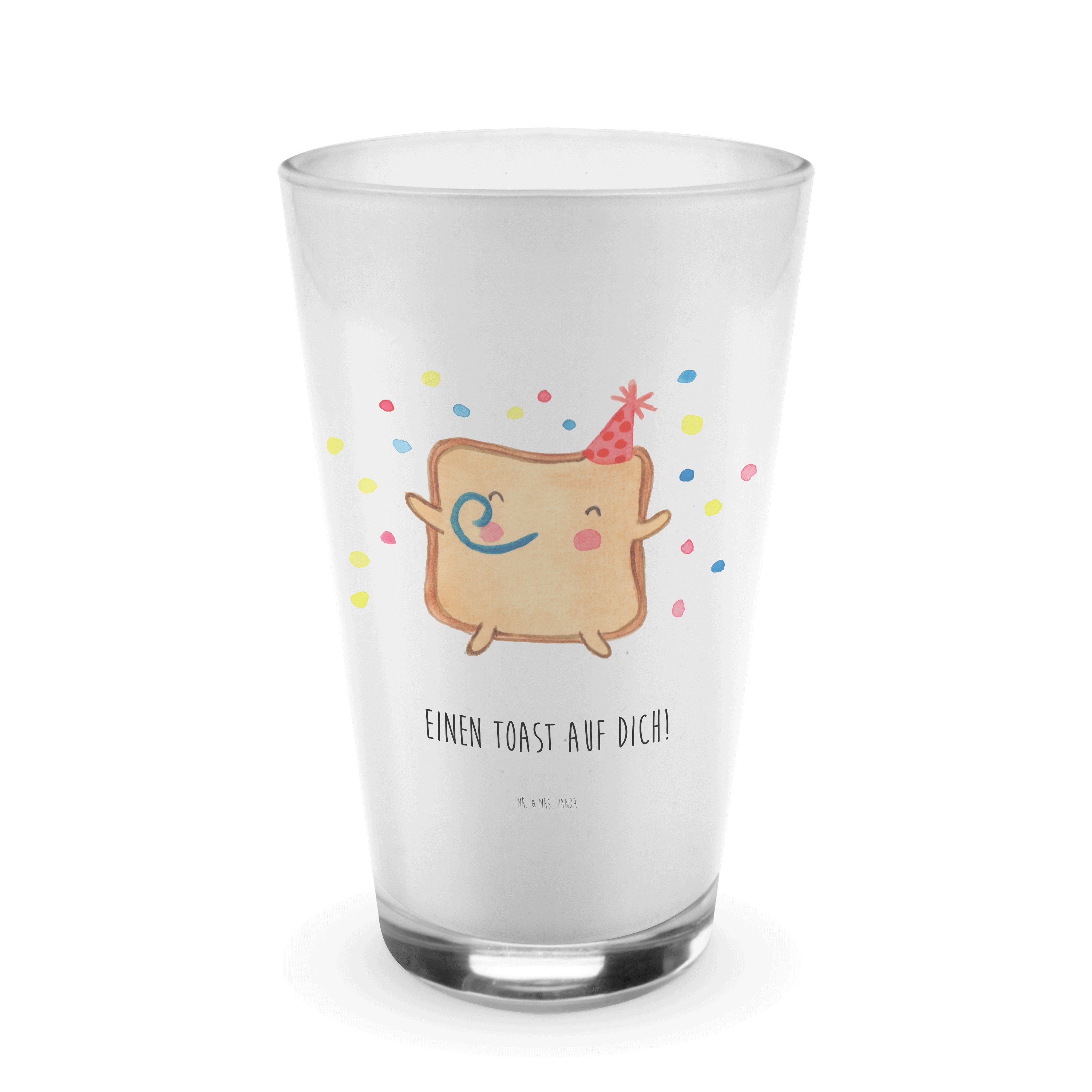 Cappuccino Glas L, Party Tasse, für Toast - Glas - Männer, Mrs. Mr. Geschenk, Transparent Premium & Panda