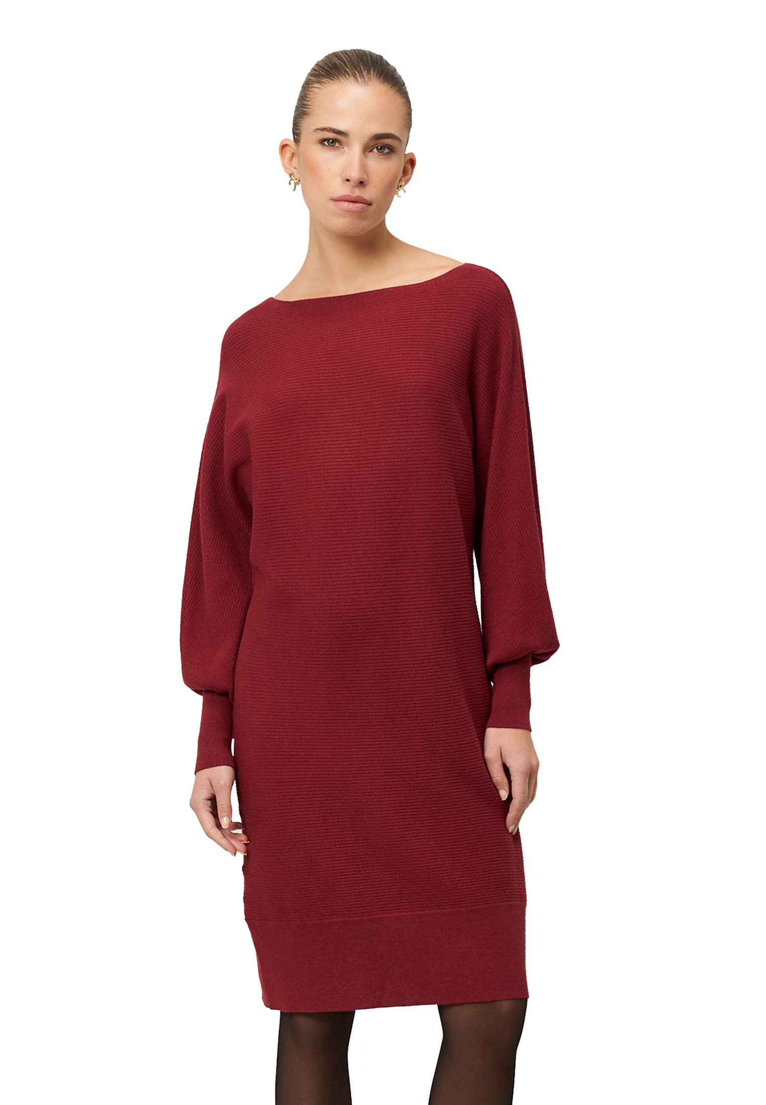 Zero Strickkleid Damen strukturiert U-Boot Ausschnitt Plain/ohne Details