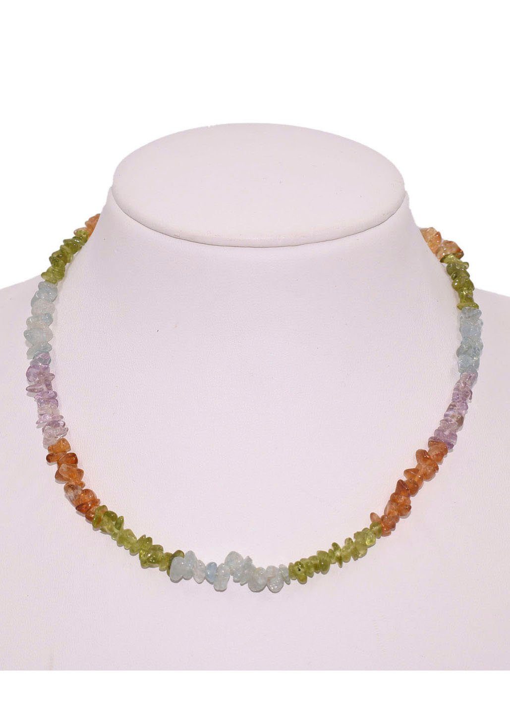 Firetti Collier Schmuck Geschenk Halsschmuck Halskette Edelstein Farbstein Peridot, Made in Germany - mit Amethyst, Aquamarin, Citrin, Peridot