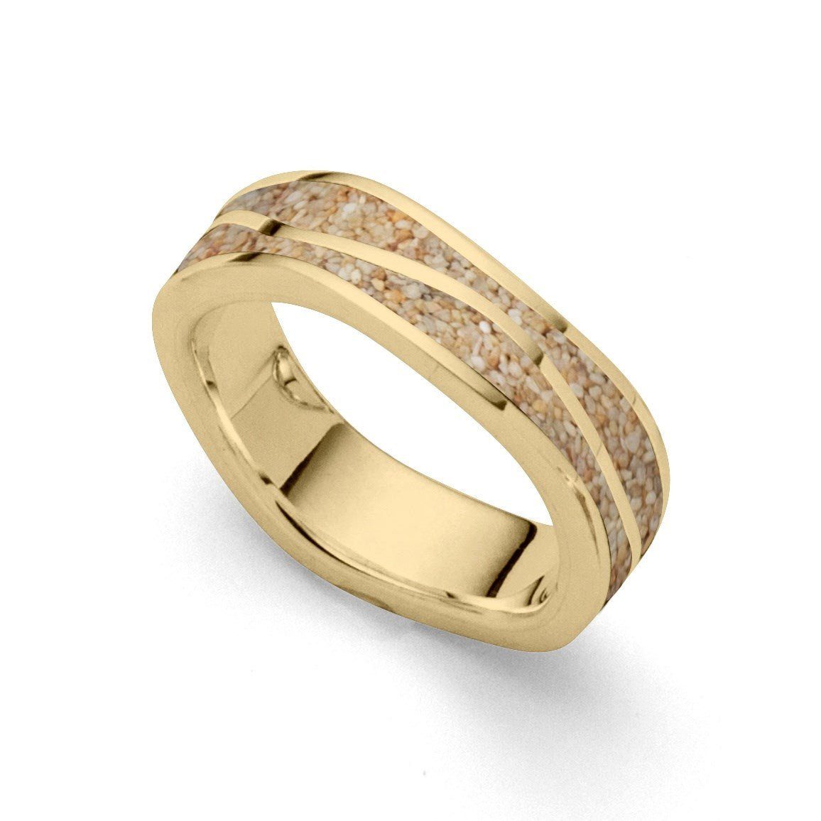 DUR Fingerring DUR Schmuck: Ring "Wellen" mit Strandsand, vergoldet R5294