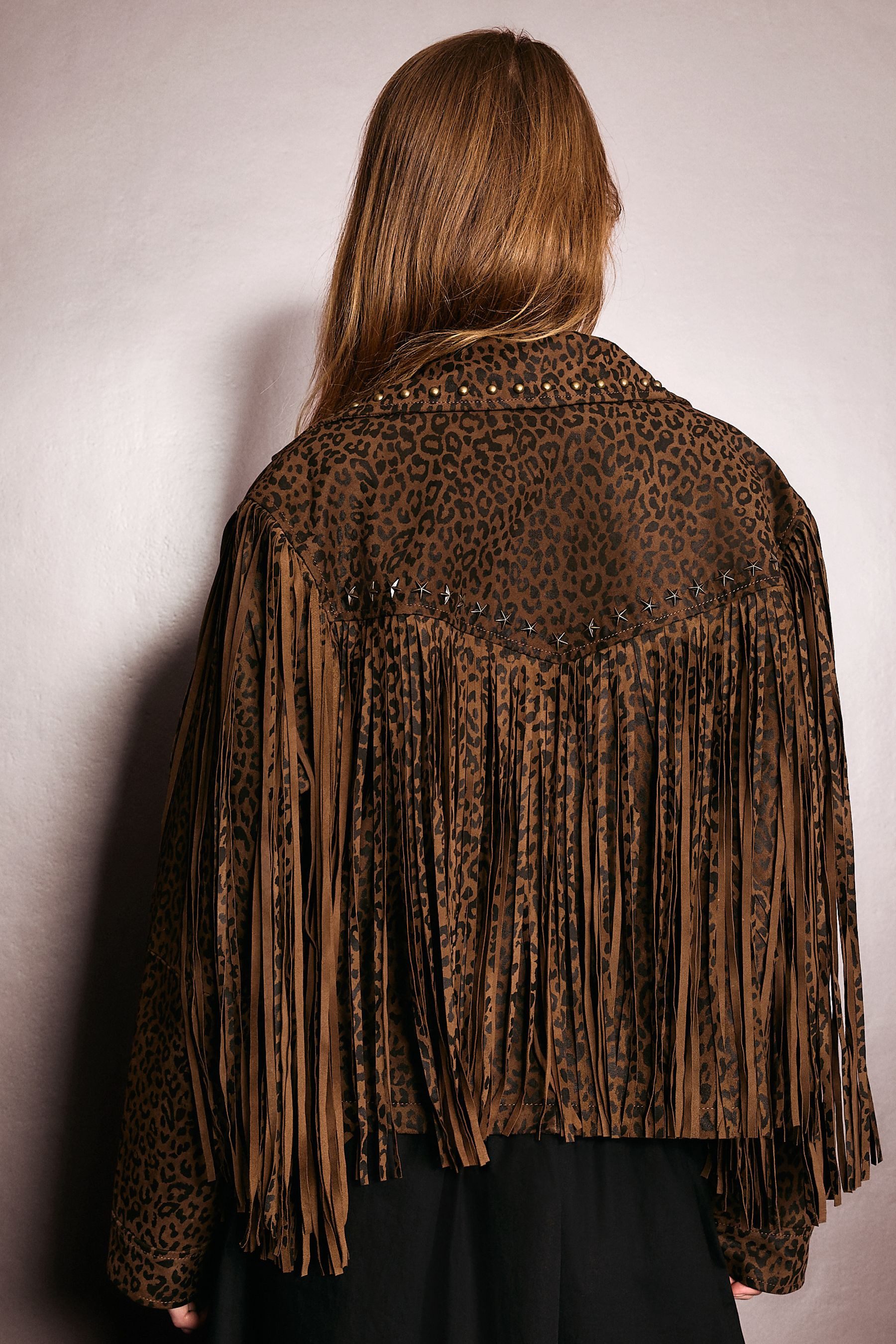 Rockett St George Lederjacke Rockett St George Velourslederjacke mit Fransen (1-St)