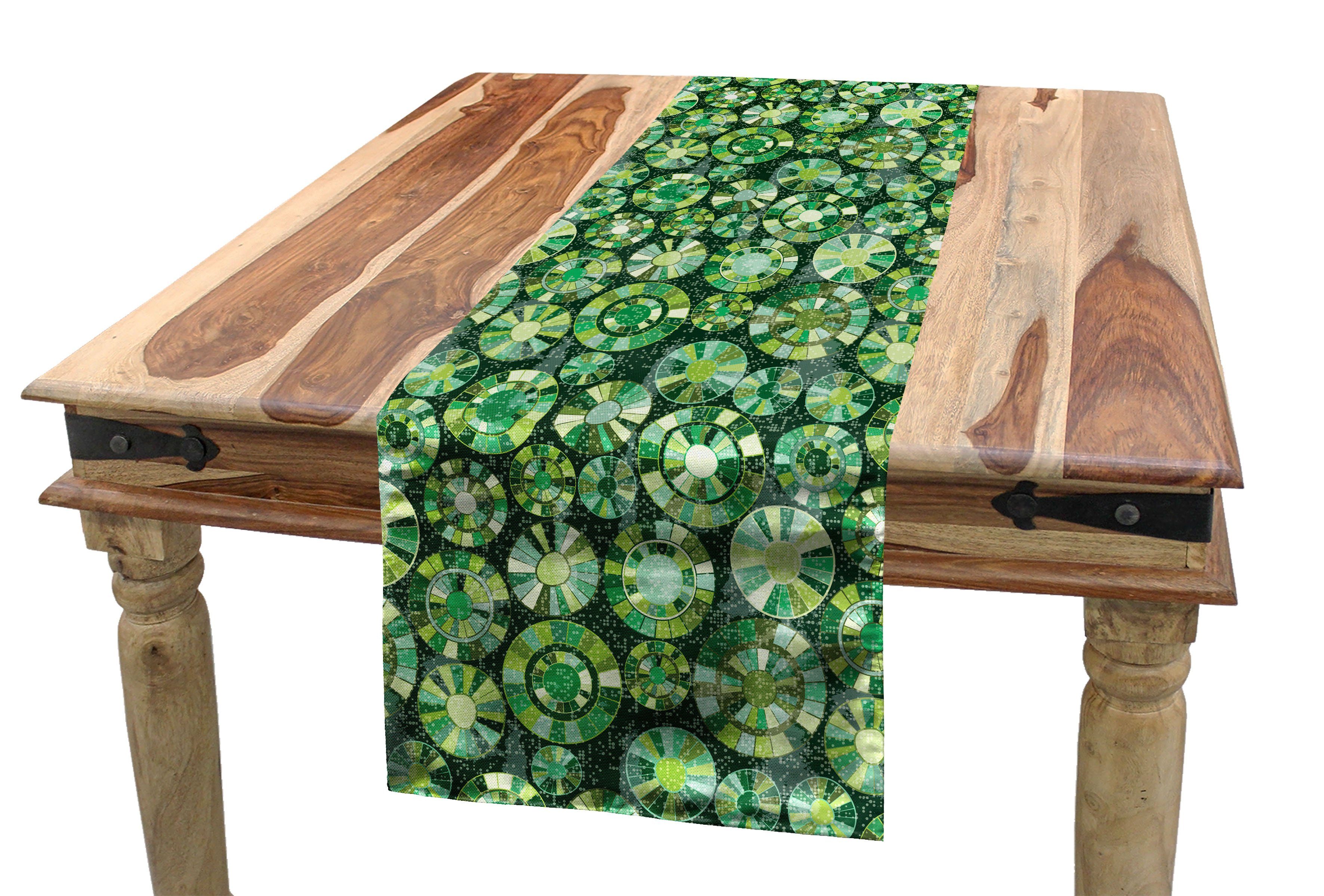 Esszimmer Tischläufer, und Rechteckiger Kreise Abstrakt Punkt-Streifen Tischläufer Küche Dekorativer Abakuhaus